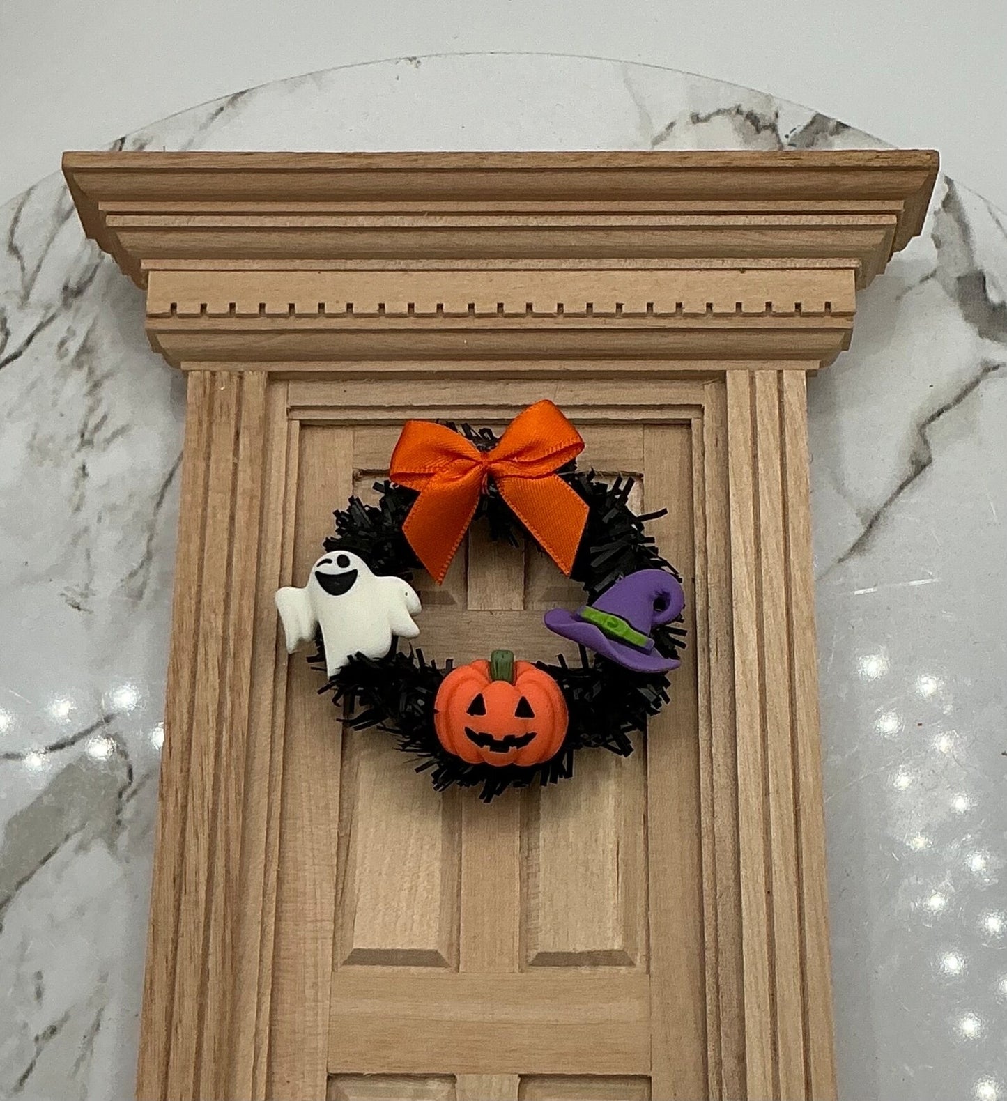 Artisan Made 1 Pc. Dollhouse Miniature Fall Wreath | Miniature Halloween Decor 1:12 Scale