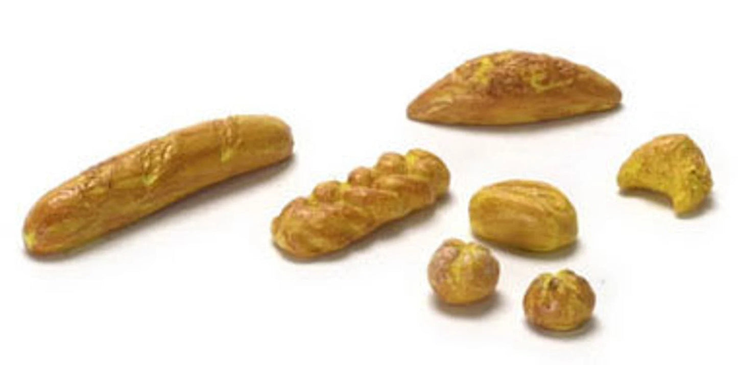 Assorted Dollhouse Bread | 7 Pc Miniature Doll Bread | Miniature Dollhouse Bakery 1:12 Scale