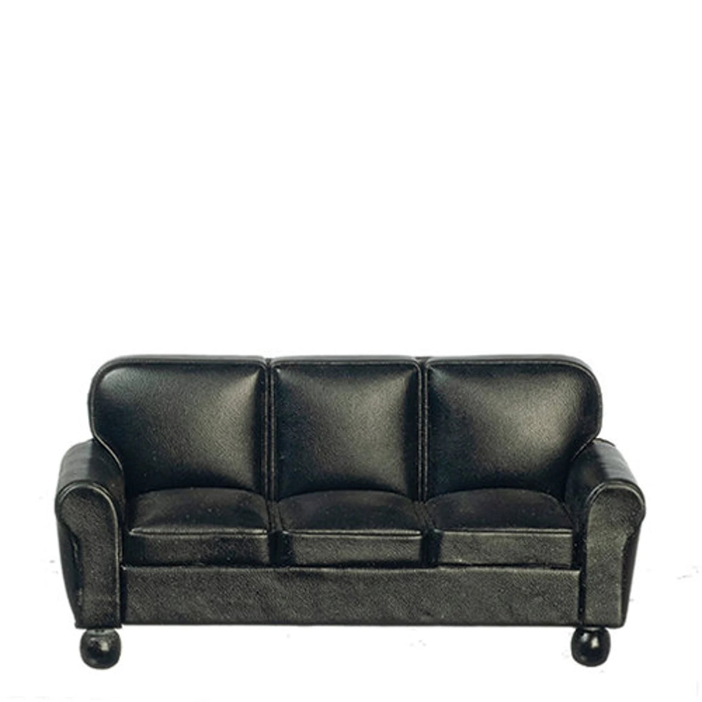 Dollhouse Miniature Living Room Sofa | Miniature 1:12 Scale | Miniature Faux Leather Sofa