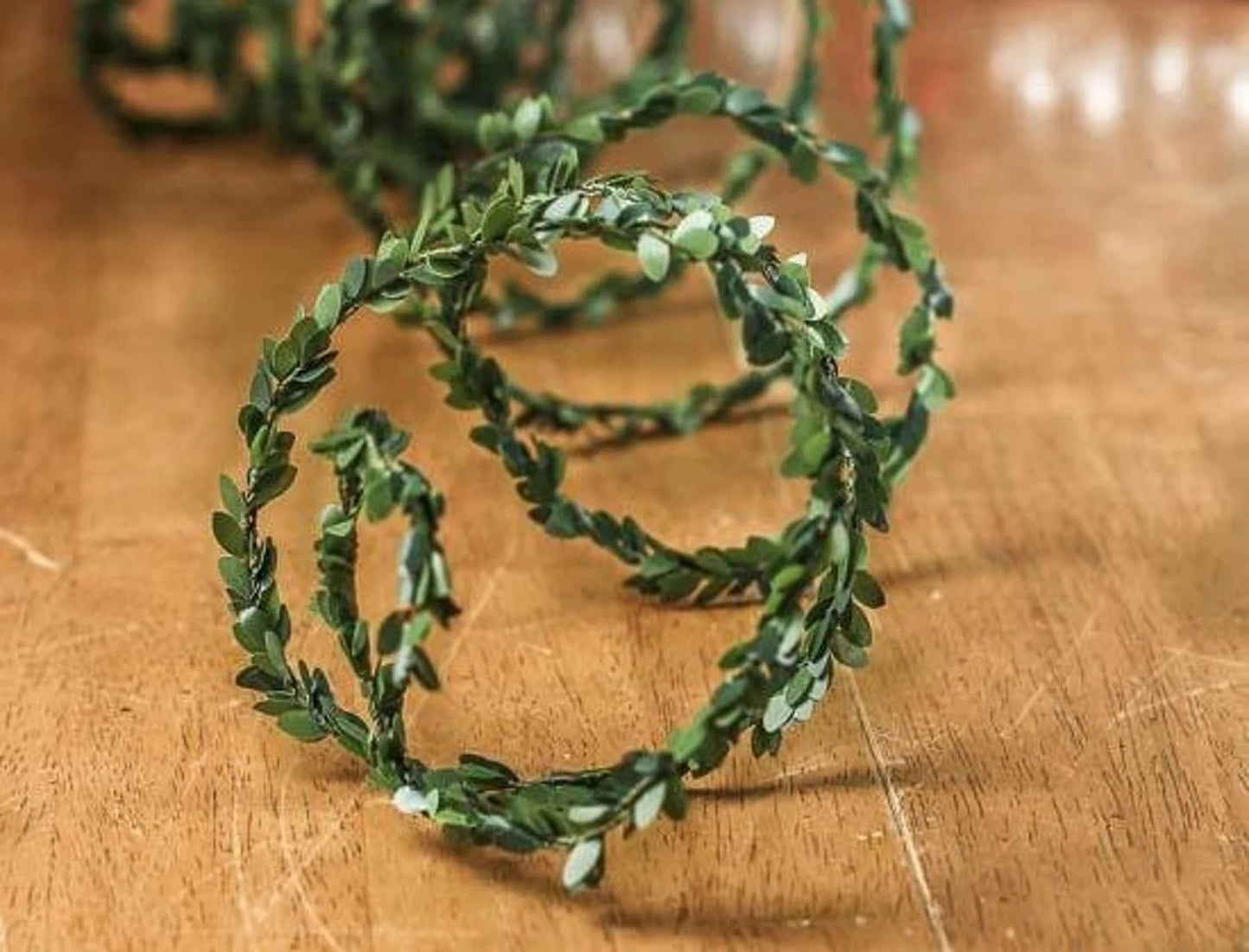 Dollhouse Miniature Baby Boxwood Garland | Select Your Length Garland | Wired Boxwood Garland