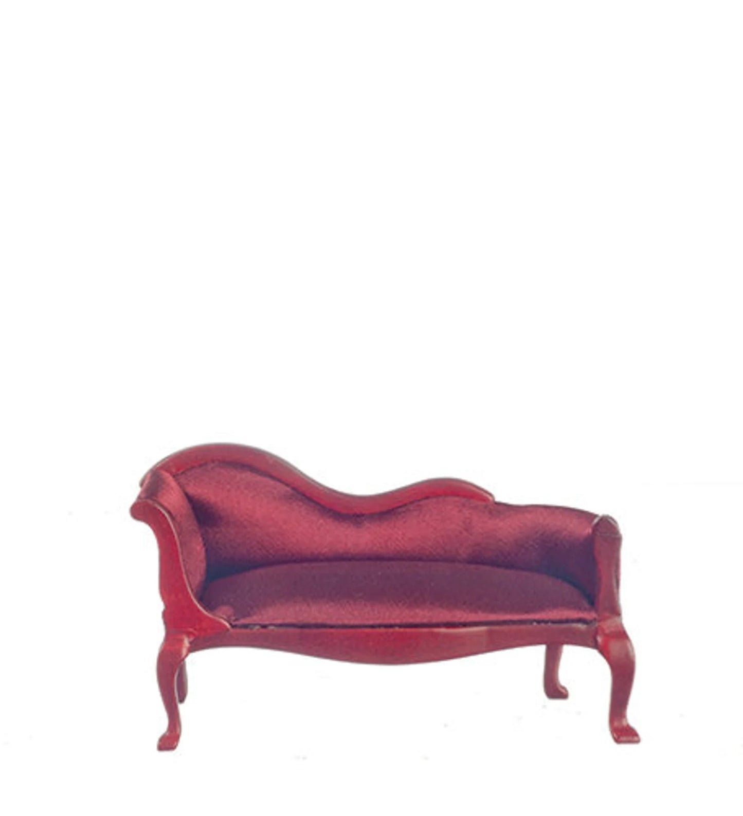 Dollhouse Miniature Mahogany Living Room Sofa OR Arm Chair | Miniature 1:12 Scale Furniture | Dollhouse Accessories | Miniature Fabric Sofa