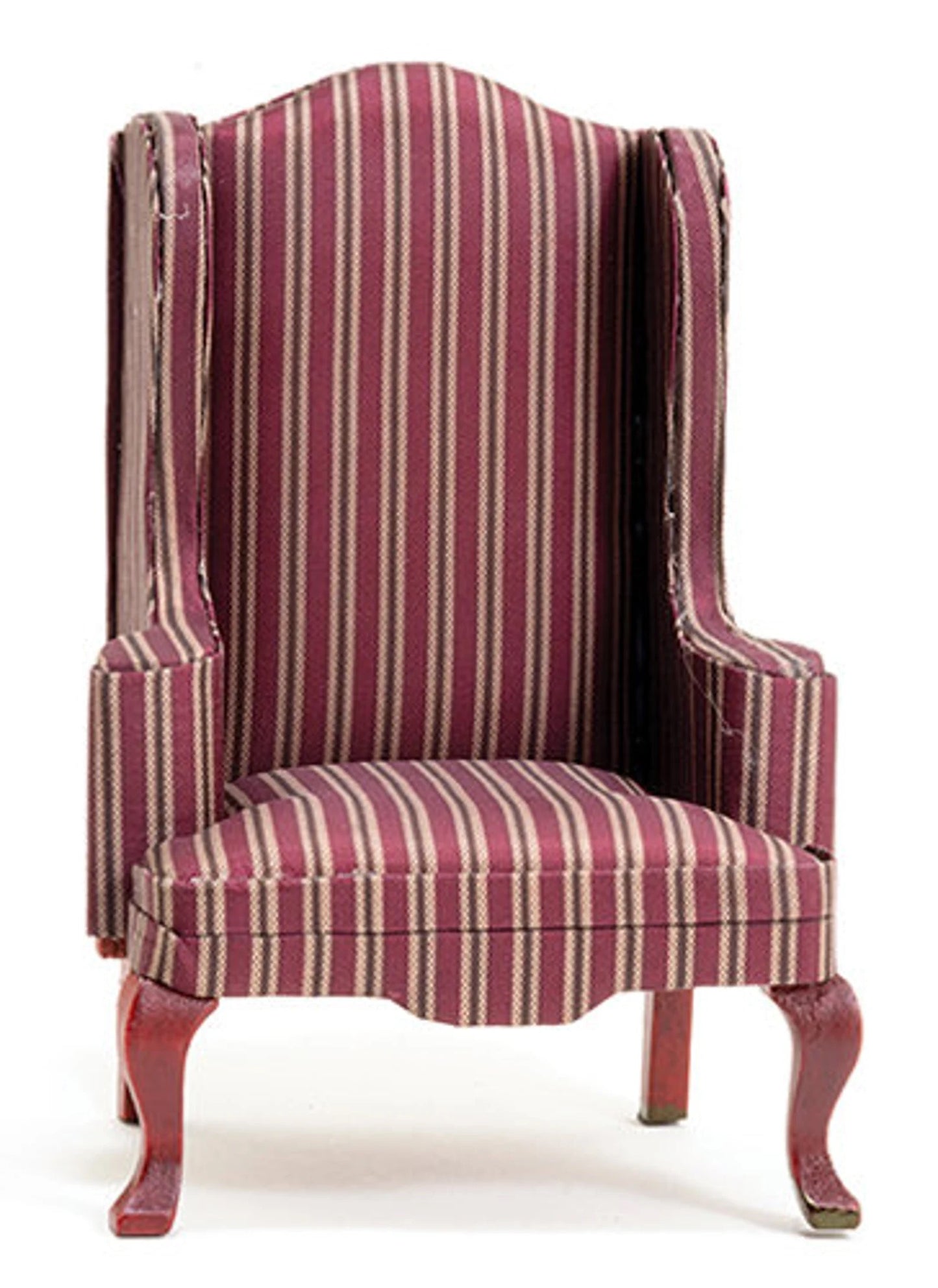 Dollhouse Miniature Mahogany Living Room Sofa OR Arm Chair | Miniature 1:12 Scale Furniture | Dollhouse Accessories | Miniature Fabric Sofa