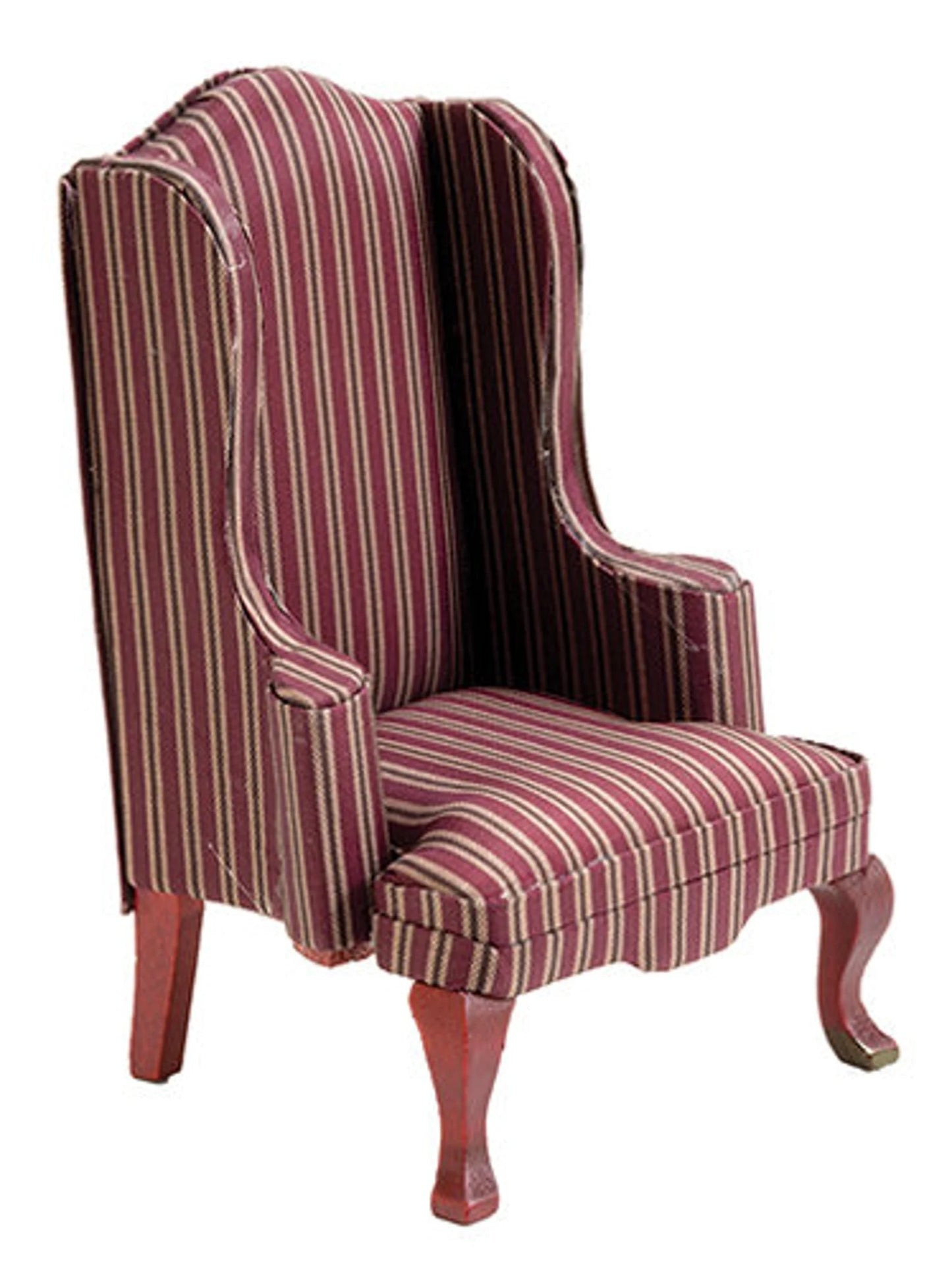 Dollhouse Miniature Mahogany Living Room Sofa OR Arm Chair | Miniature 1:12 Scale Furniture | Dollhouse Accessories | Miniature Fabric Sofa