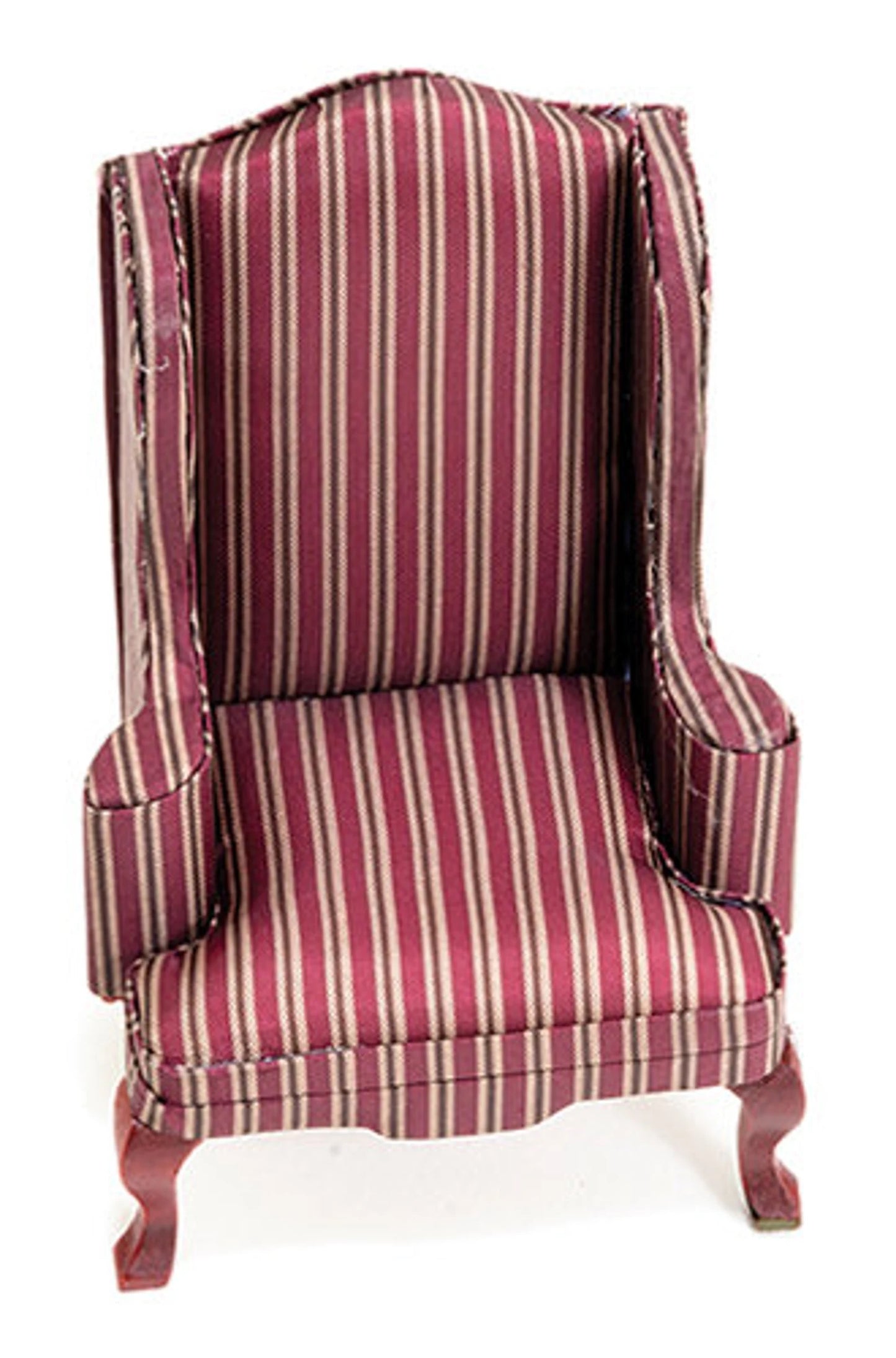 Dollhouse Miniature Mahogany Living Room Sofa OR Arm Chair | Miniature 1:12 Scale Furniture | Dollhouse Accessories | Miniature Fabric Sofa