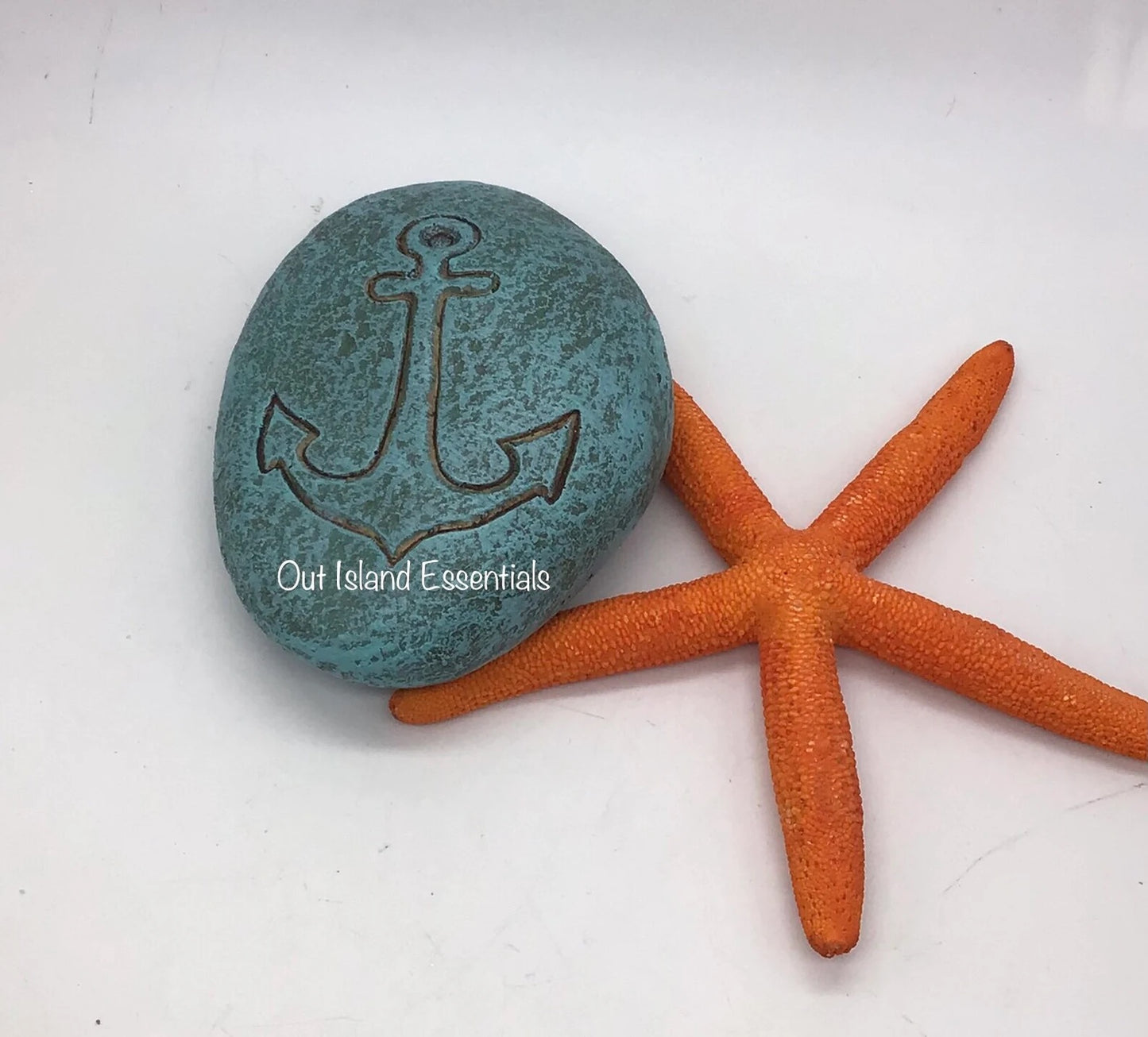 Coastal Beach Stone | Coastal Decor Carved Faux Stone | Tiered Tray Decor