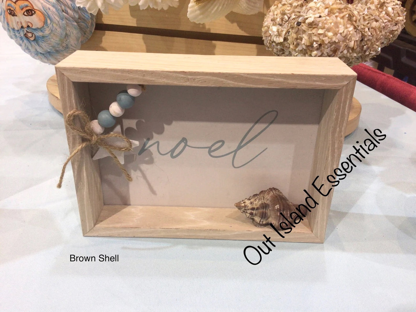 Noel Beach Sign | Coastal Christmas Tabletop Peace Sign | Table Top Coastal Christmas