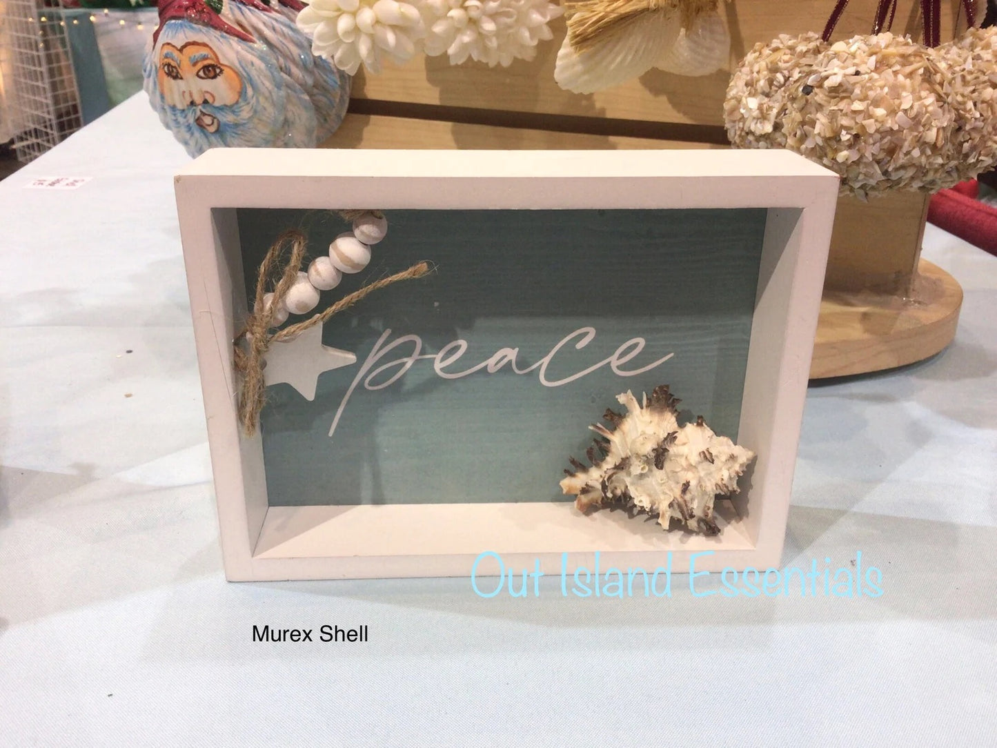 Noel Beach Sign | Coastal Christmas Tabletop Peace Sign | Table Top Coastal Christmas