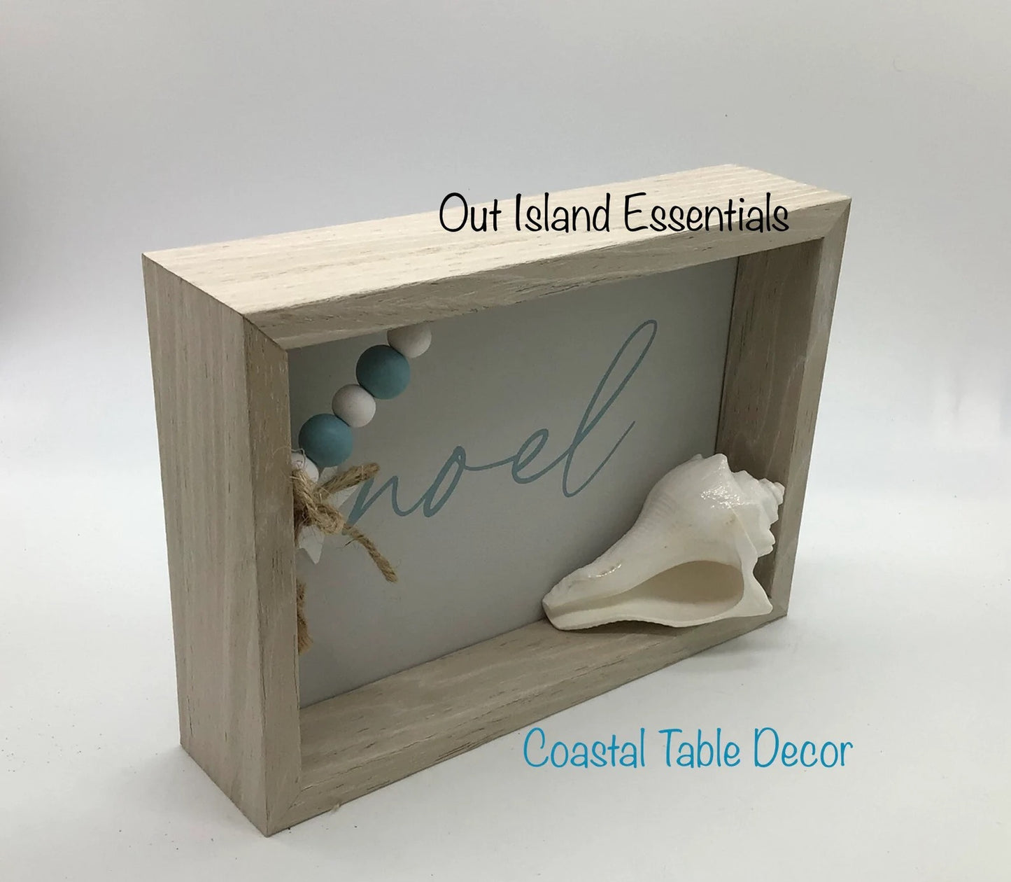Noel Beach Sign | Coastal Christmas Tabletop Peace Sign | Table Top Coastal Christmas