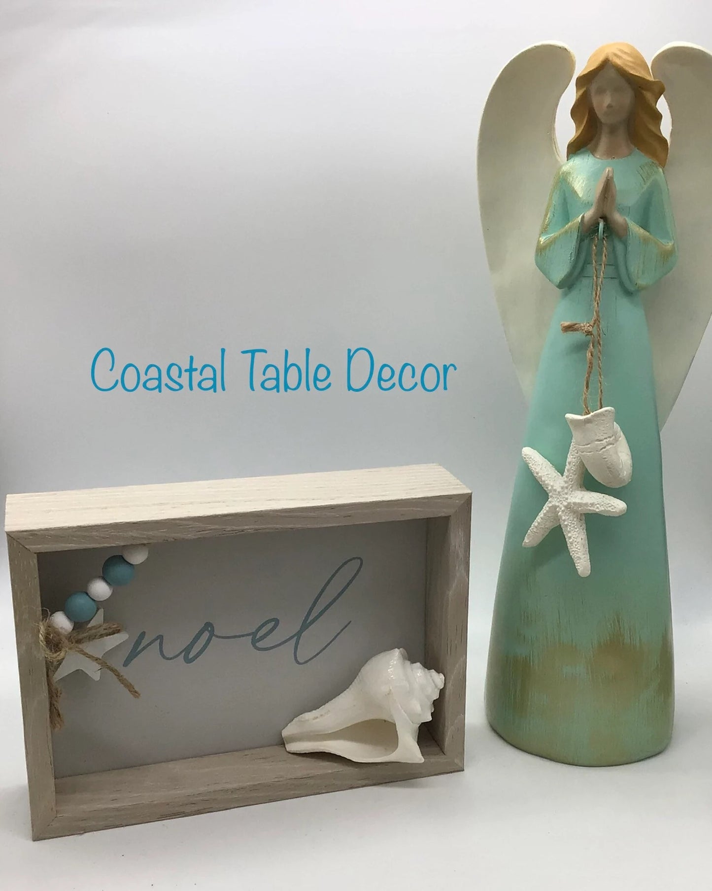 Noel Beach Sign | Coastal Christmas Tabletop Peace Sign | Table Top Coastal Christmas