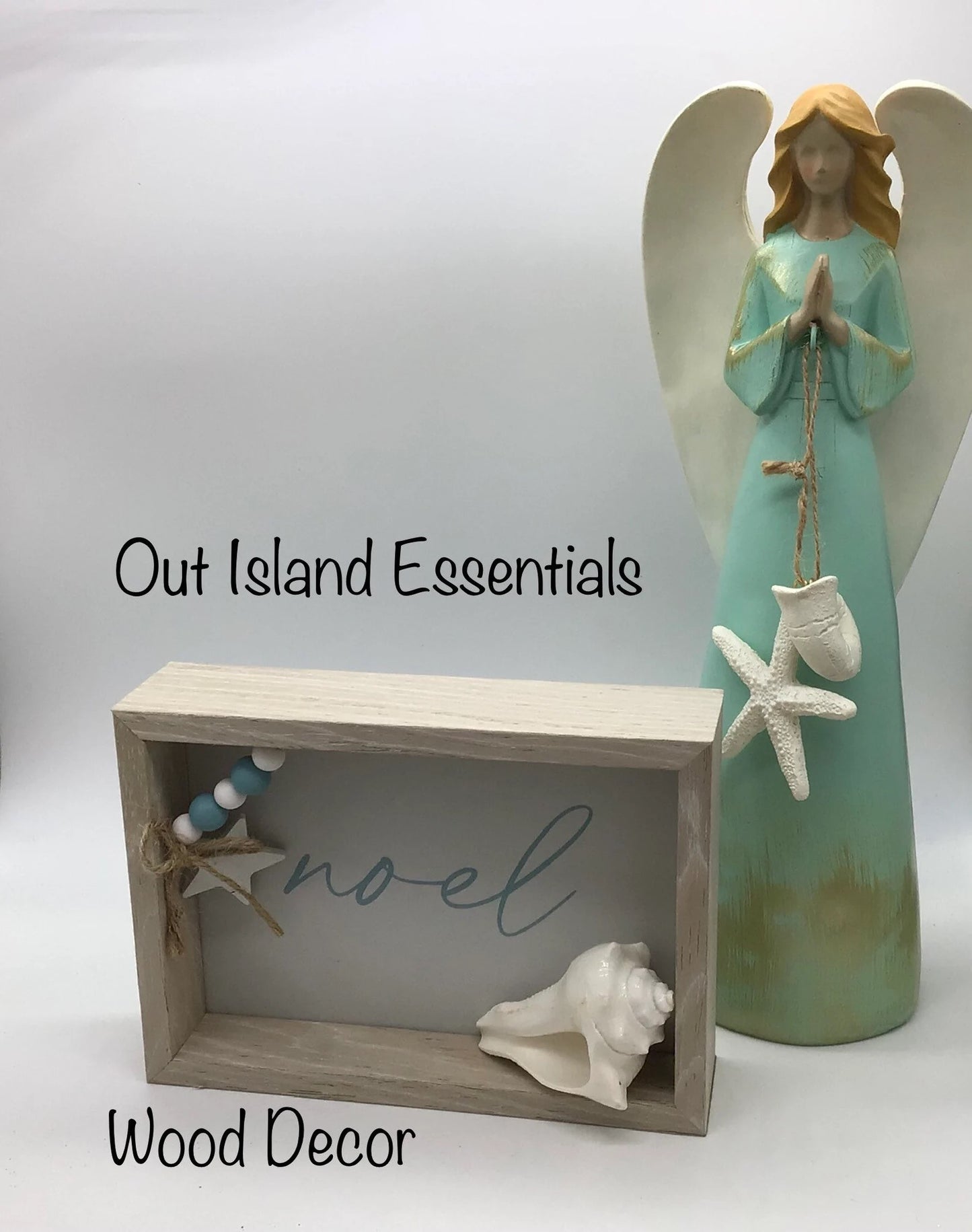 Noel Beach Sign | Coastal Christmas Tabletop Peace Sign | Table Top Coastal Christmas