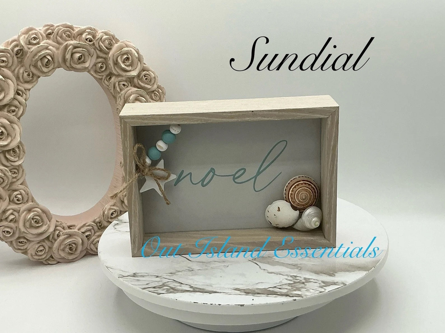 Noel Beach Sign | Coastal Christmas Tabletop Peace Sign | Table Top Coastal Christmas