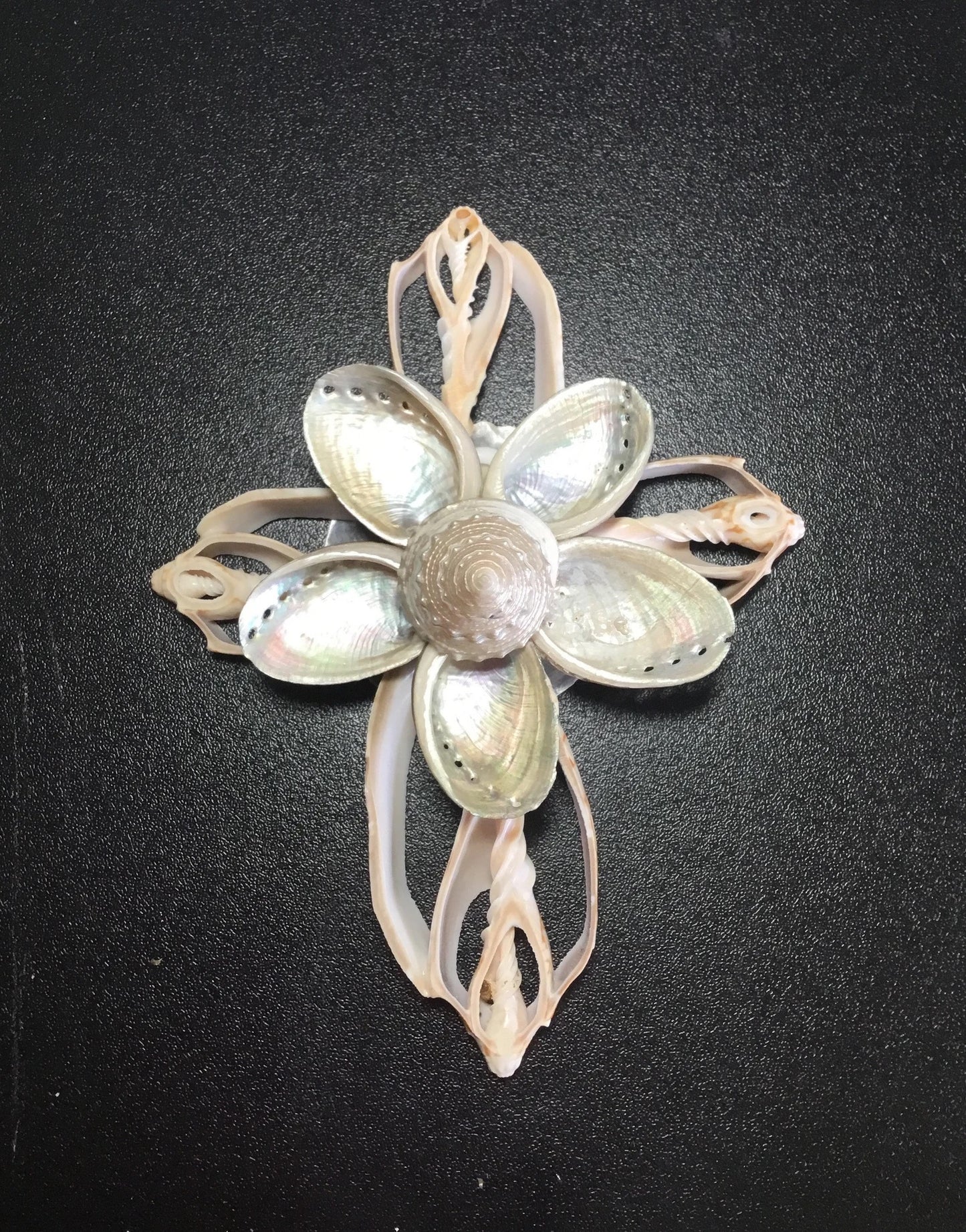 Seashell Cross | Coastal Christmas Ornament | Seashell Crucifix I Beach Themed Crucifix