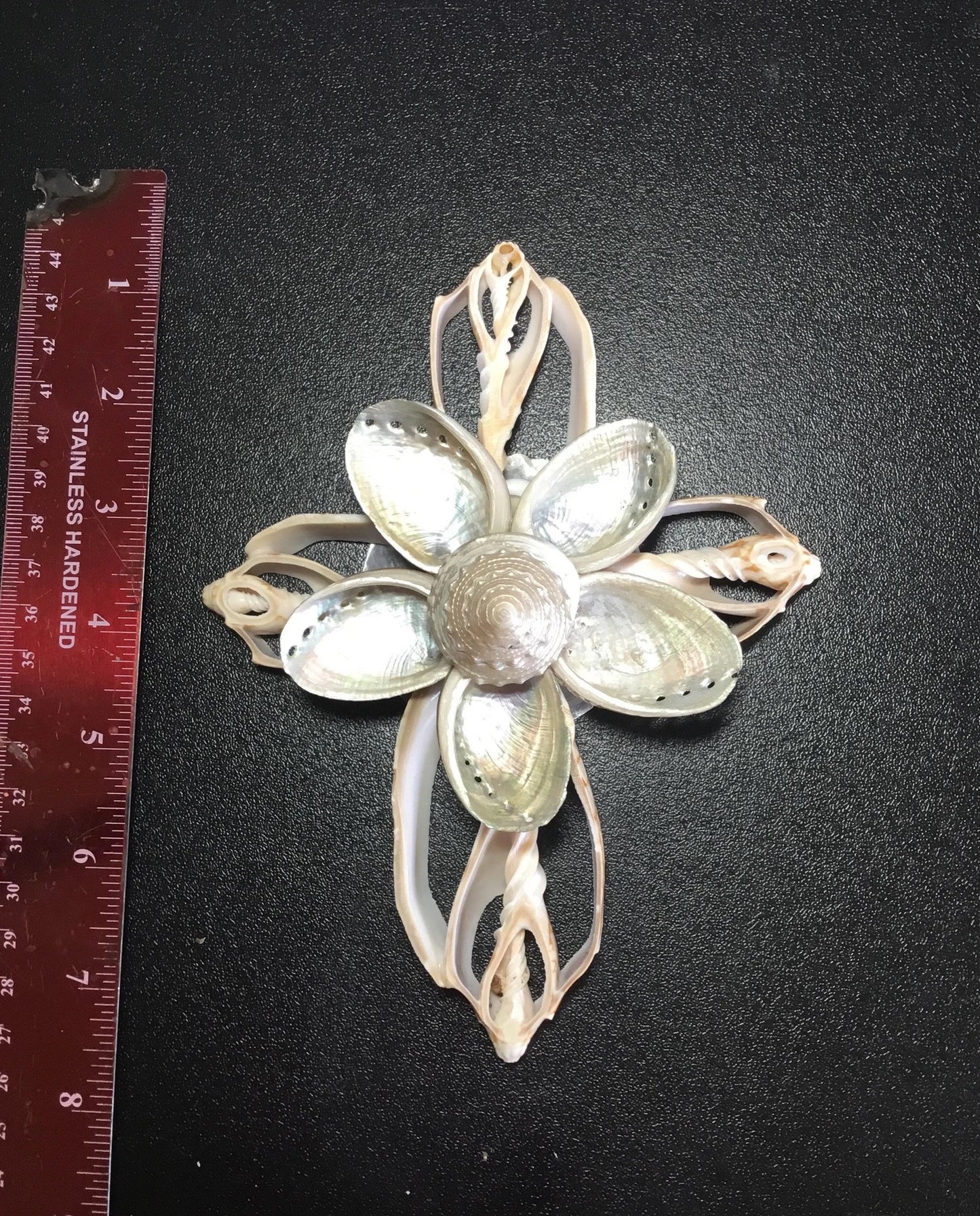 Seashell Cross | Coastal Christmas Ornament | Seashell Crucifix I Beach Themed Crucifix