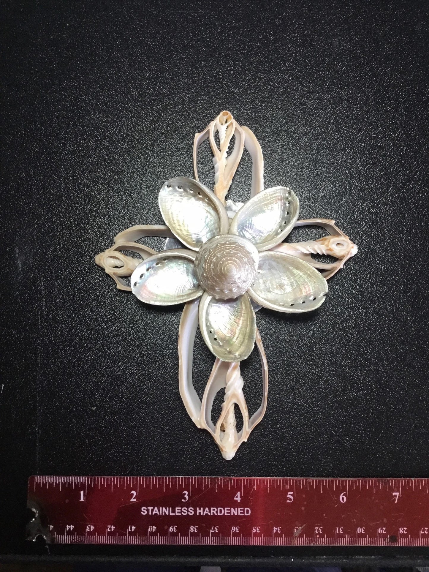 Seashell Cross | Coastal Christmas Ornament | Seashell Crucifix I Beach Themed Crucifix