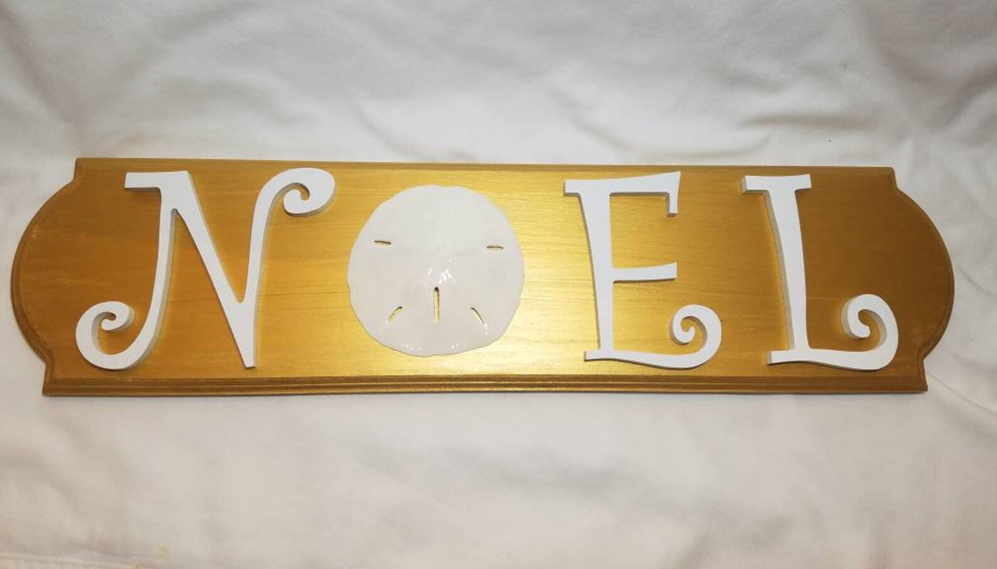 Noel Beach Sign I Coastal Christmas Shell Signs I Christmas Sand Dollars I Sand Dollar Christmas Decorations