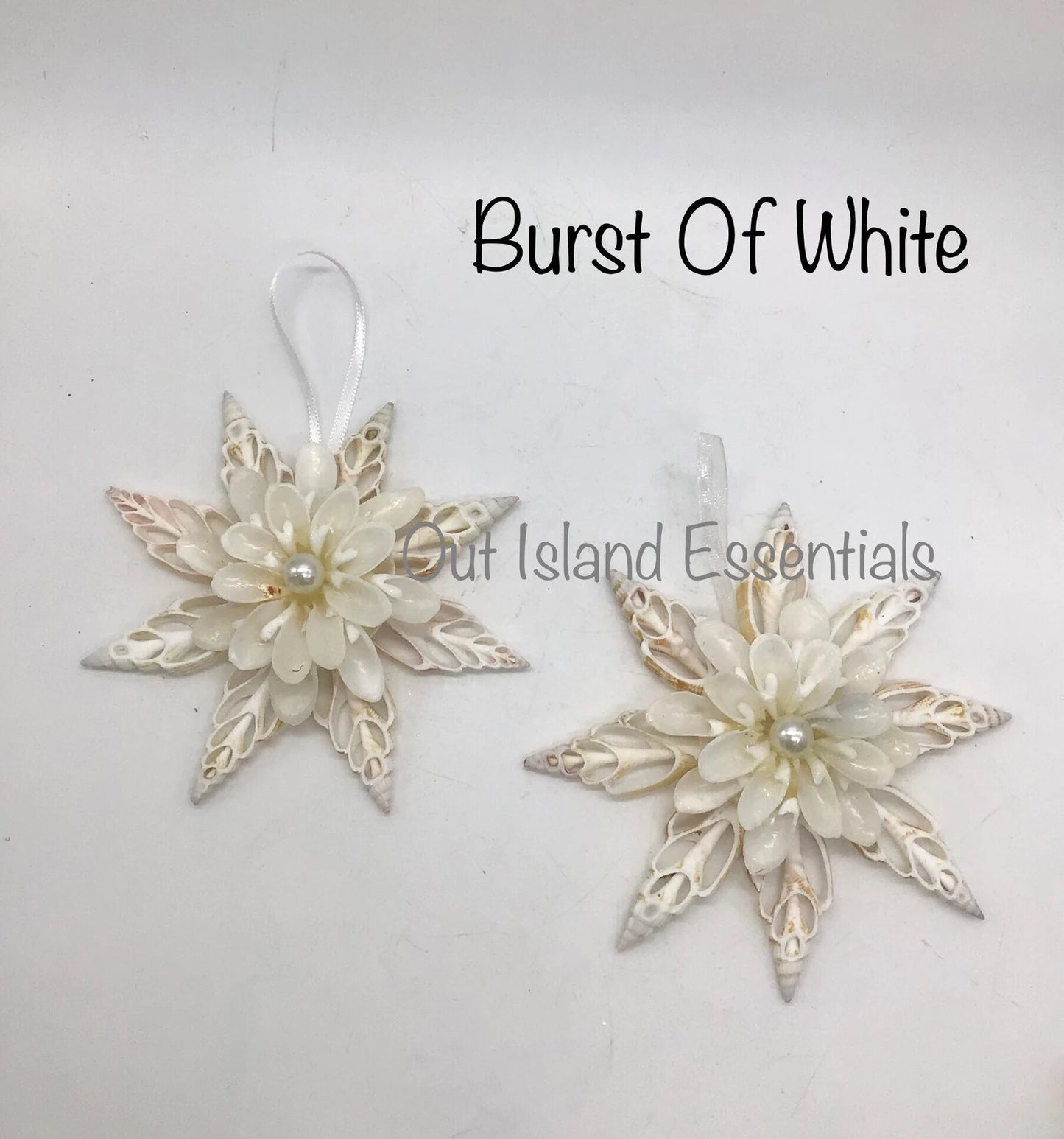 Grand Snowflake With Burst Of Color I Seashell Snowflake Ornament I Seashell Christmas Ornament I Unique Hand Made Coastal Ornament