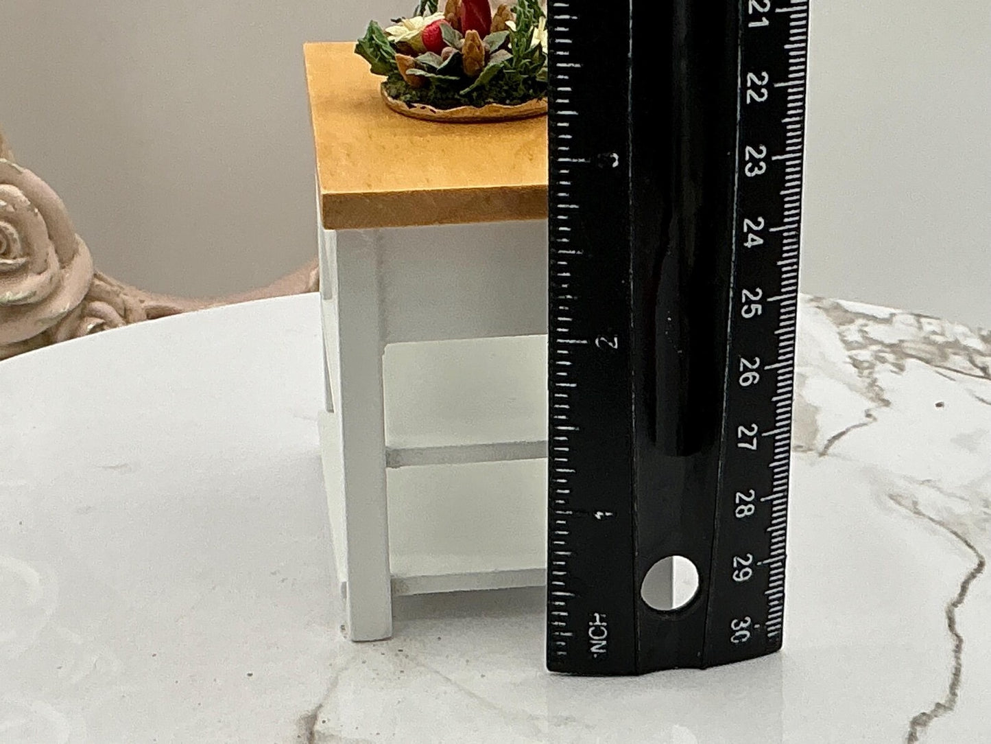Miniature Small Kitchen Table With Drawers I Dollhouse Miniature White Kitchen Extra Counter Furniture I Miniature 1:12 Scale Kitchen