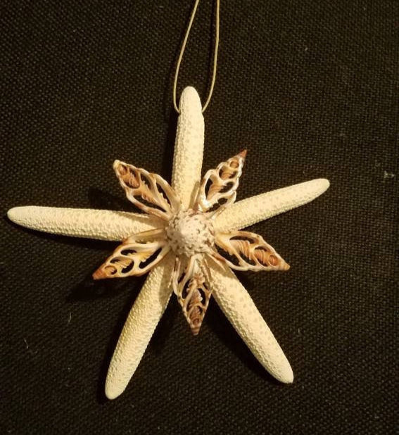 OOAK Handmade Starfish Ornaments Unique Christmas Starfish, Seashells and Starfish