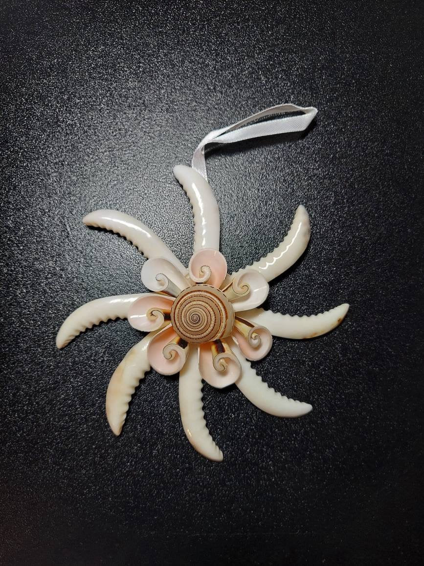 Sea Shell Octoflake Ornament | Seashell Ornament | Seashell Christmas Ornament | Octoflake Ornament | Coastal Ornament | Coastal Christmas