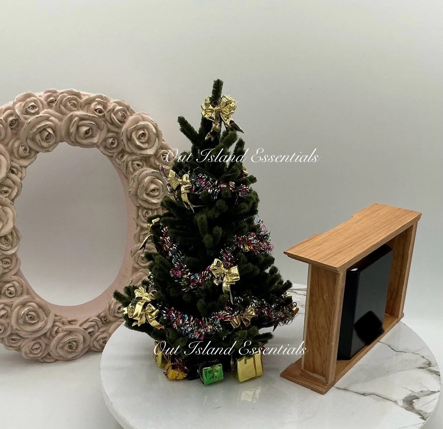 OOAK Handmade Chenille Christmas Trees I Miniature Dollhouse Decorated Christmas Tree