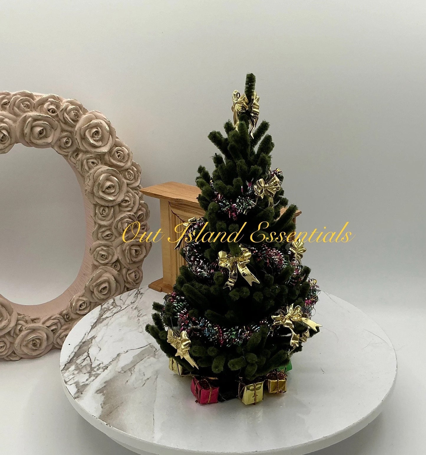 OOAK Handmade Chenille Christmas Trees I Miniature Dollhouse Decorated Christmas Tree