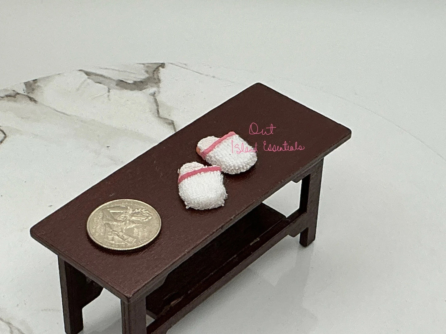 One Pair of Dollhouse Bedroom Slippers I Miniature Doll Shoes I Miniature Dollhouse Flip Flops I 1:12 Scale Dollhouse