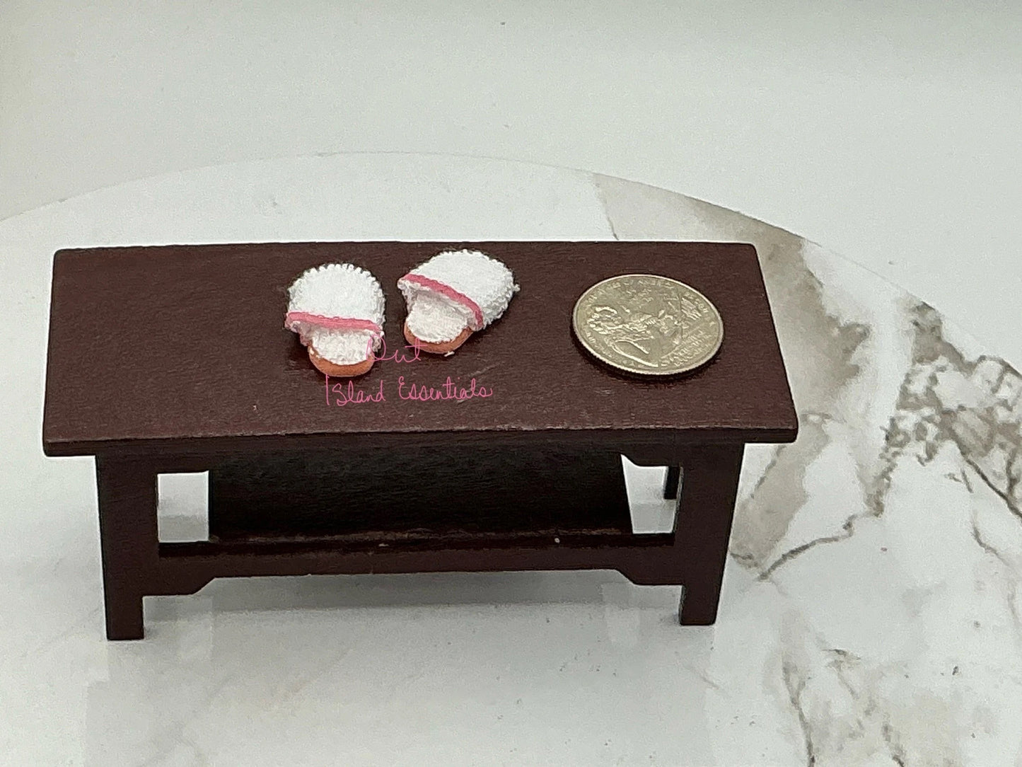 One Pair of Dollhouse Bedroom Slippers I Miniature Doll Shoes I Miniature Dollhouse Flip Flops I 1:12 Scale Dollhouse