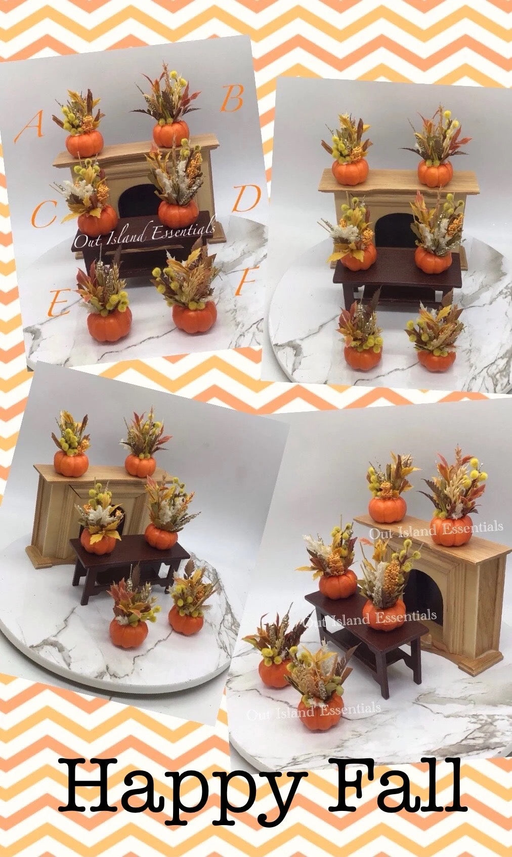 OOAK Miniature Pumpkin with Floral Arrangement I Miniature Fall Centerpiece I Miniature Dollhouse Fall Decor 1:12 Scale