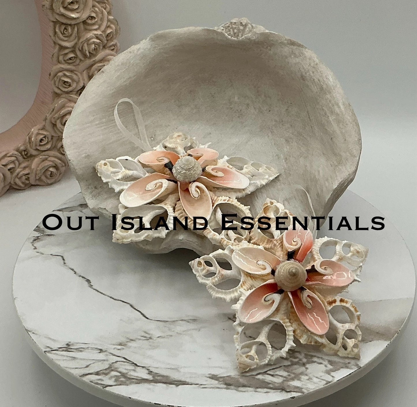 OOAK Handmade Seashell Snowflake I Coastal Christmas Ornament I Shell Christmas Ornament I Seashell Snowflake With Hints Of Pink