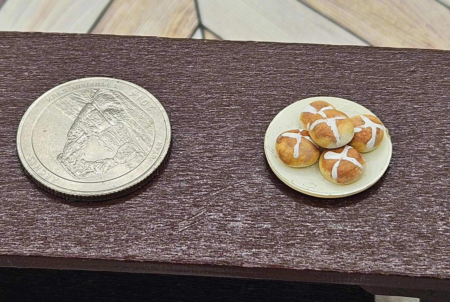 Miniature Dollhouse Hot Cross Buns I Miniature Doll Easter Bread I Miniature Dollhouse Bread I 1:12 Scale