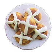 Miniature Dollhouse Hot Cross Buns I Miniature Doll Easter Bread I Miniature Dollhouse Bread I 1:12 Scale