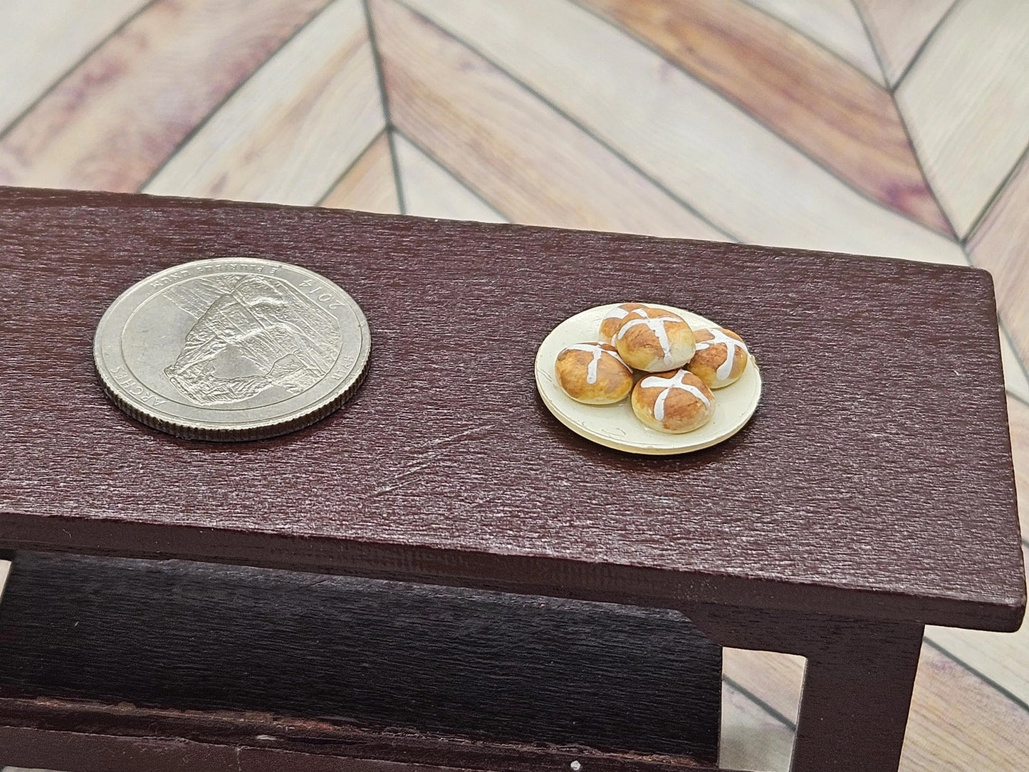 Miniature Dollhouse Hot Cross Buns I Miniature Doll Easter Bread I Miniature Dollhouse Bread I 1:12 Scale