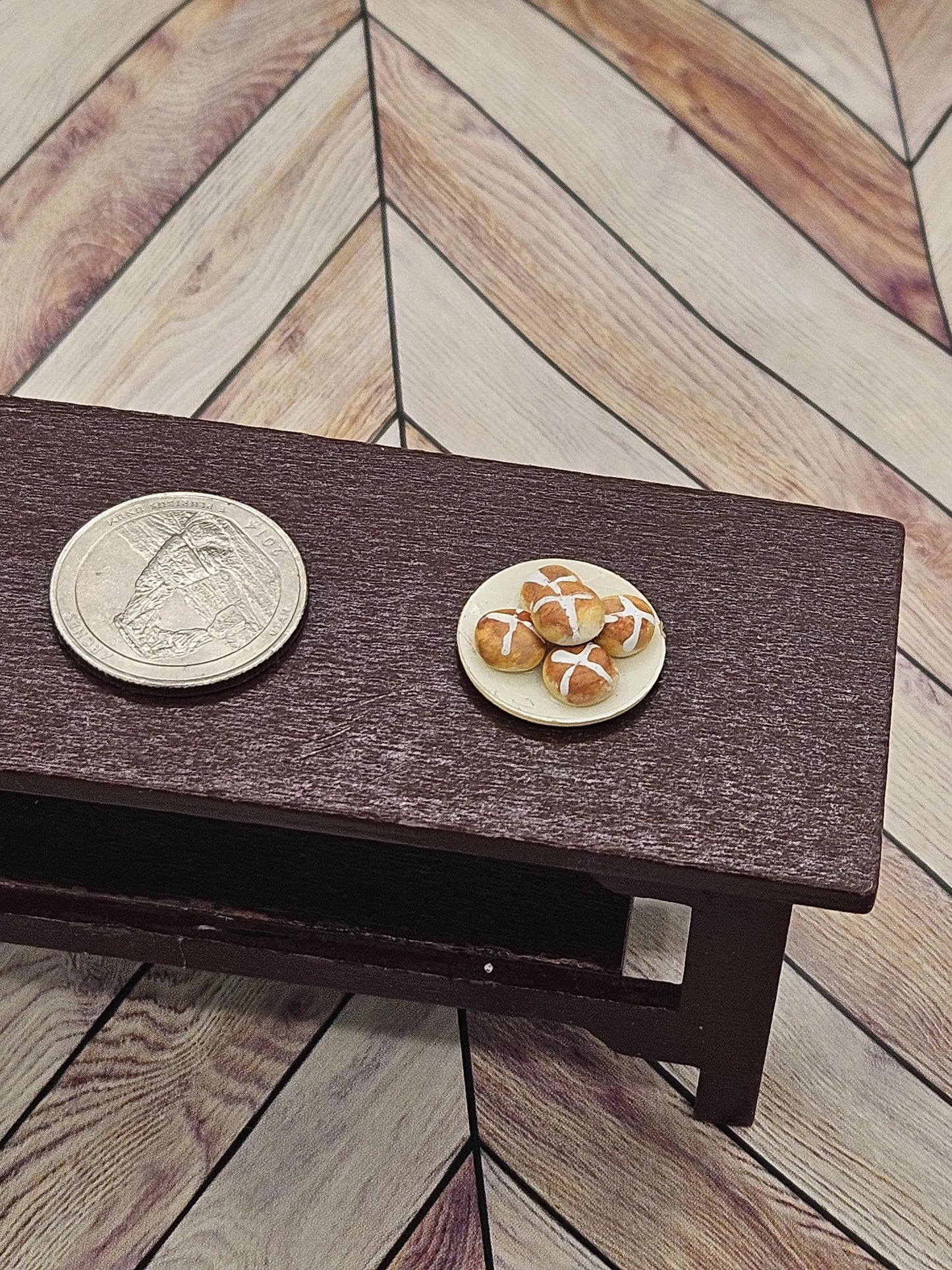 Miniature Dollhouse Hot Cross Buns I Miniature Doll Easter Bread I Miniature Dollhouse Bread I 1:12 Scale