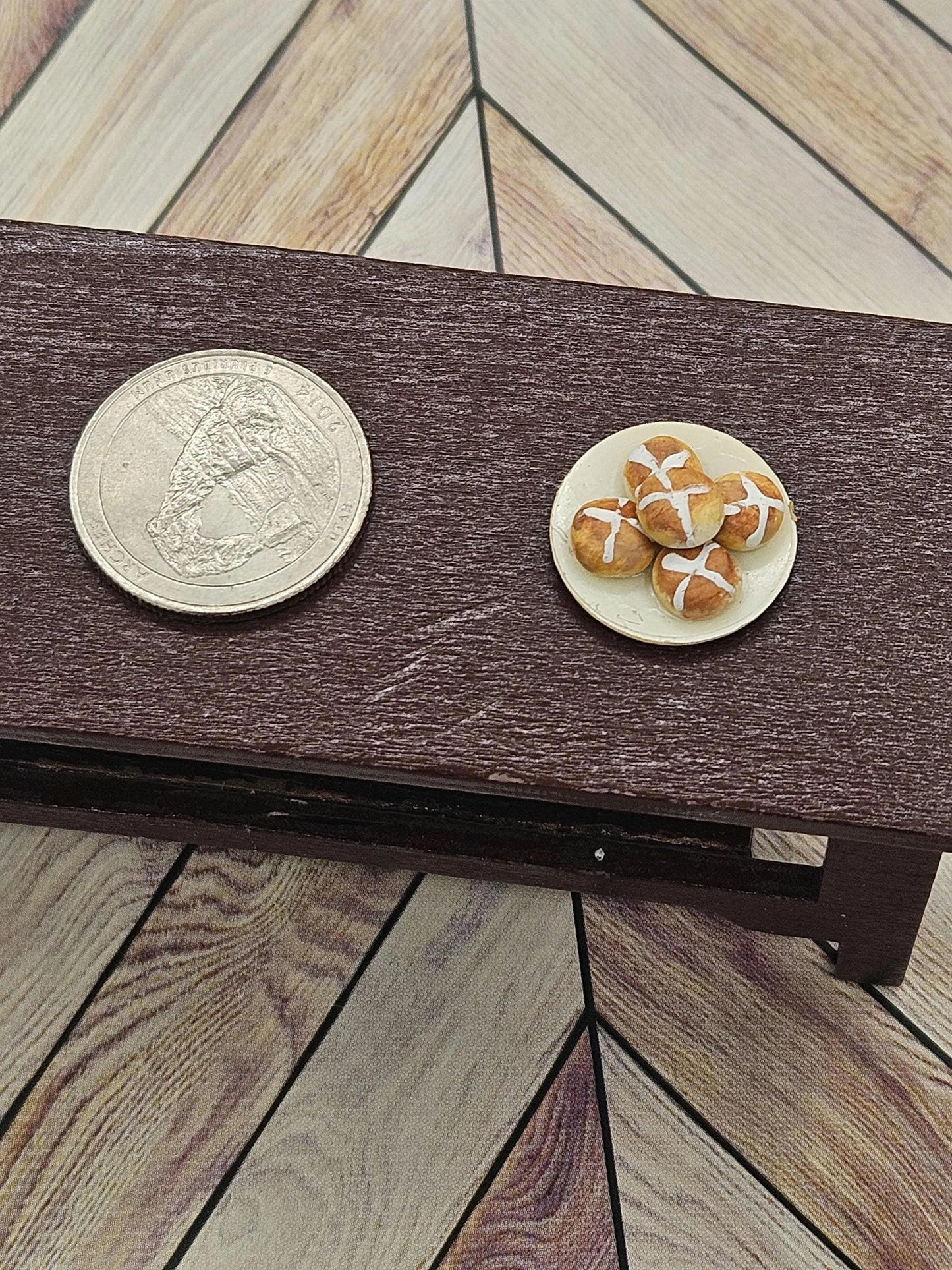 Miniature Dollhouse Hot Cross Buns I Miniature Doll Easter Bread I Miniature Dollhouse Bread I 1:12 Scale