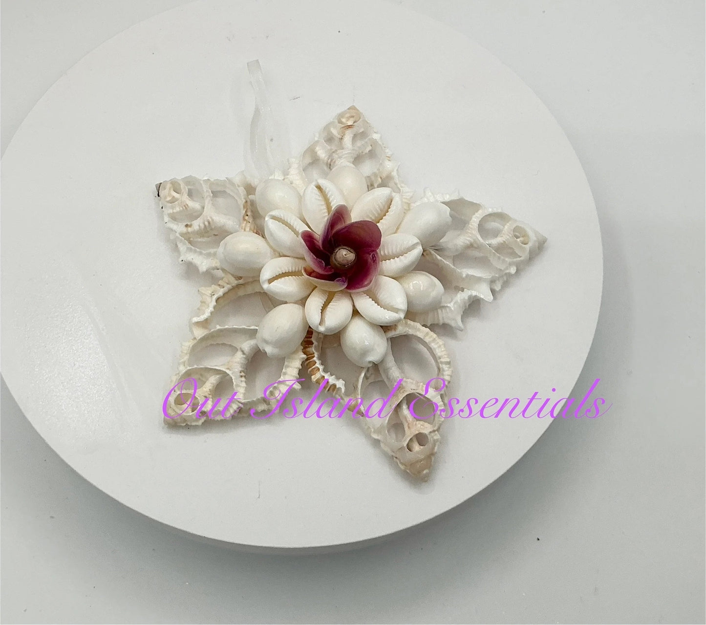 Seashell Snowflake, White Snowflake, Seashell Ornament, Shell Christmas Ornament, Seashell Snowflake Christmas Ornament, Bursa Snowflake