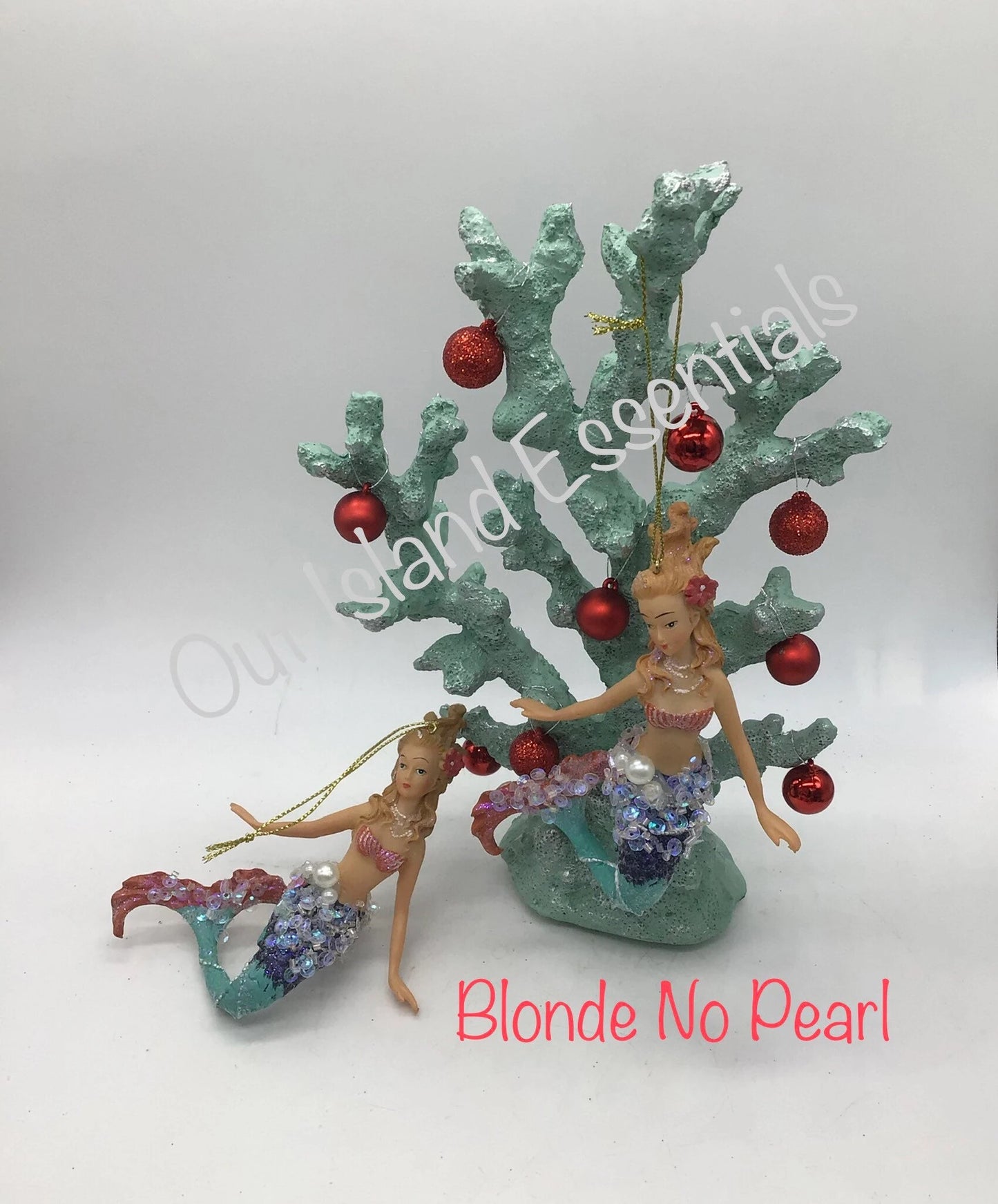 Coastal Mermaid Christmas Ornament I Glittered Mermaid Ornament Beach Ornaments