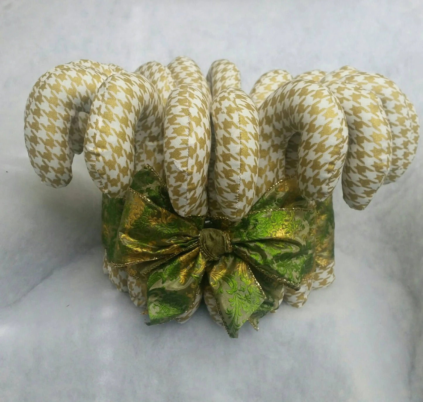 OOAK Candy Cane Christmas Baskets, Fabric Candy Cane Centerpiece Christmas Centerpiece, Unique Christmas Decoration