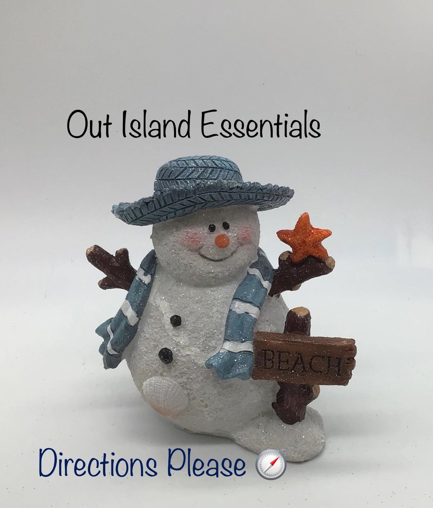 Three Amigos Snowman Christmas Statues I Snowman Decor I Take Me To The Beach Coastal Christmas