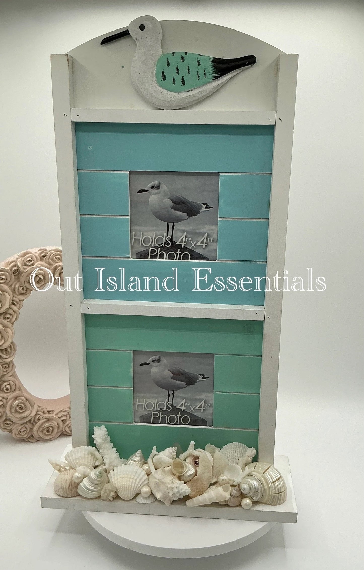 OOAK Seashell Picture Frame Coastal Picture Frame Seashell Frame