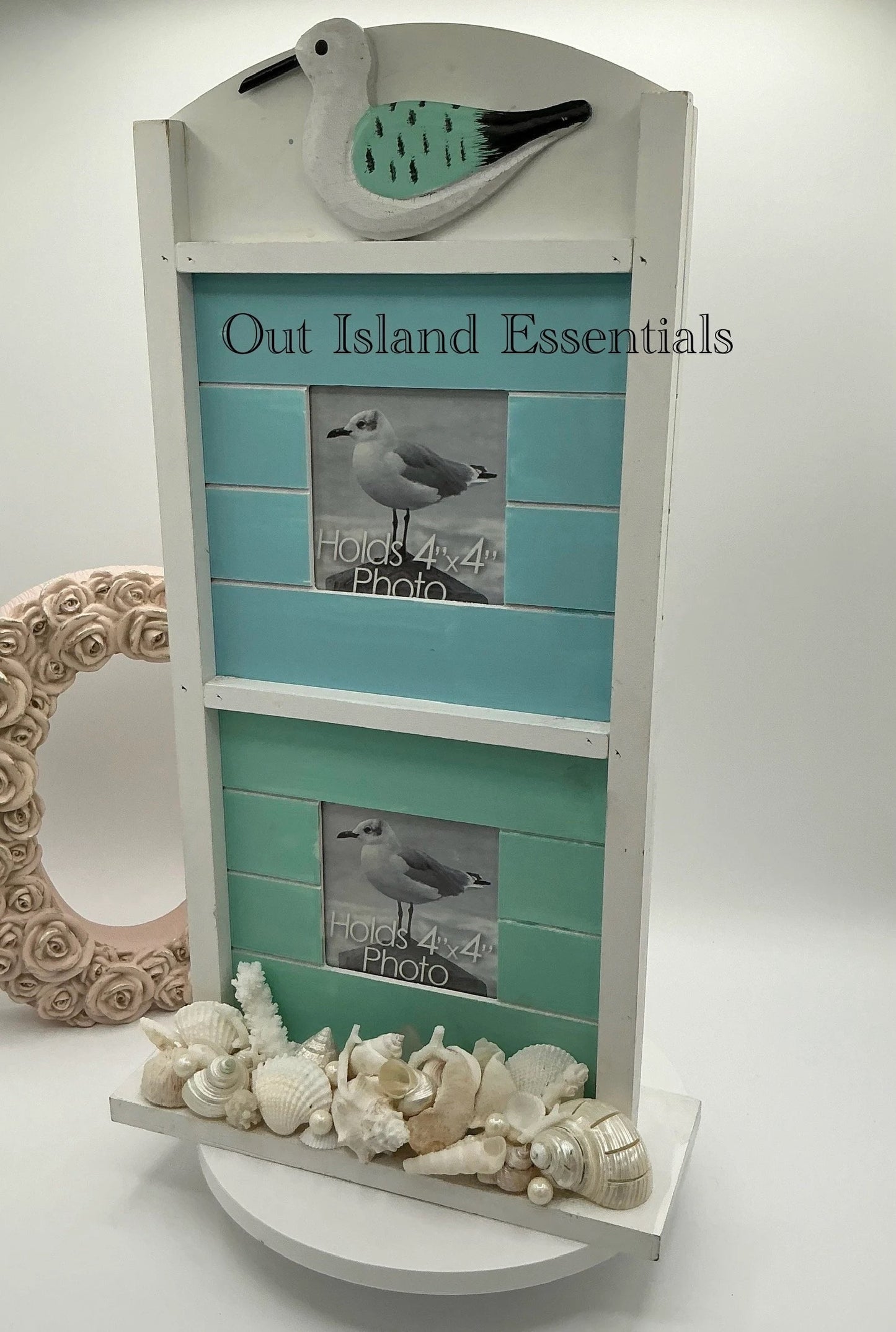OOAK Seashell Picture Frame Coastal Picture Frame Seashell Frame
