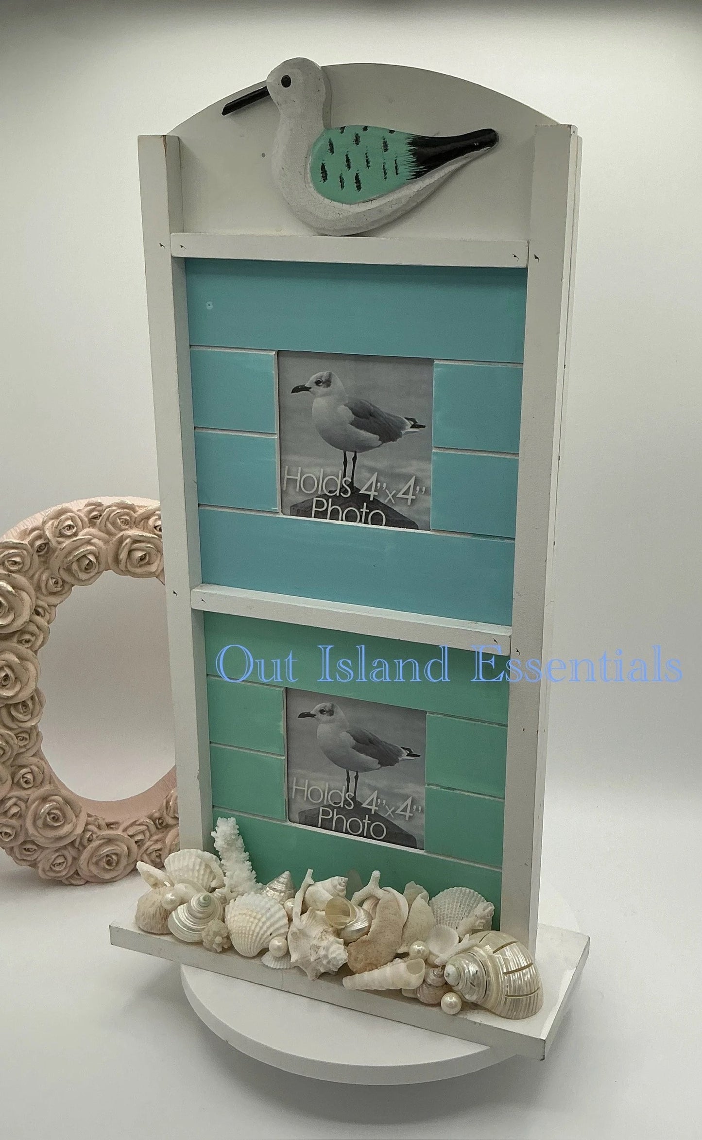 OOAK Seashell Picture Frame Coastal Picture Frame Seashell Frame