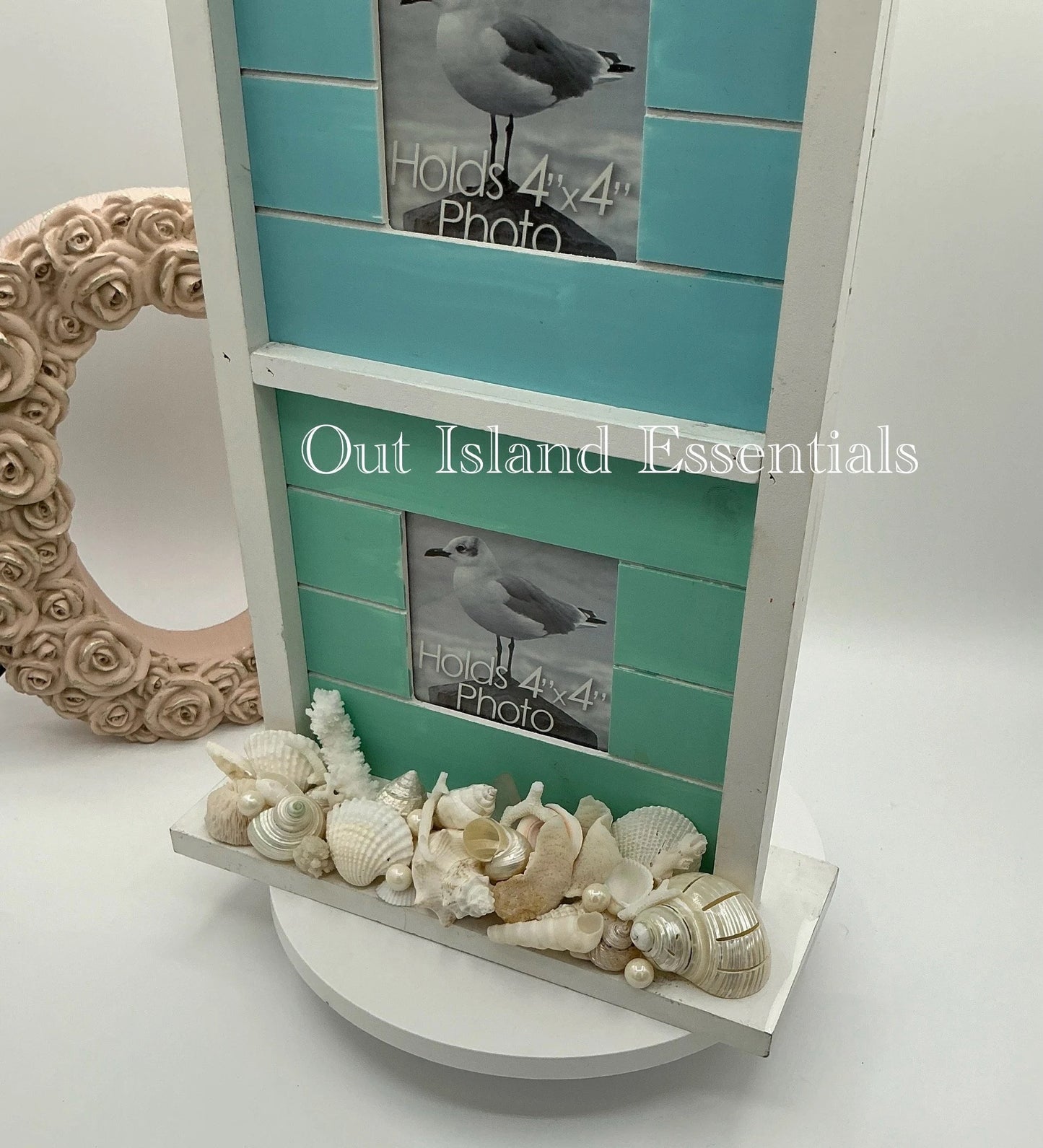 OOAK Seashell Picture Frame Coastal Picture Frame Seashell Frame
