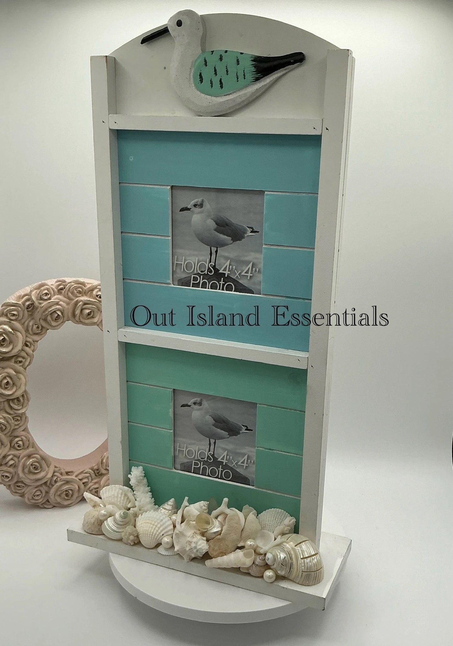 OOAK Seashell Picture Frame Coastal Picture Frame Seashell Frame