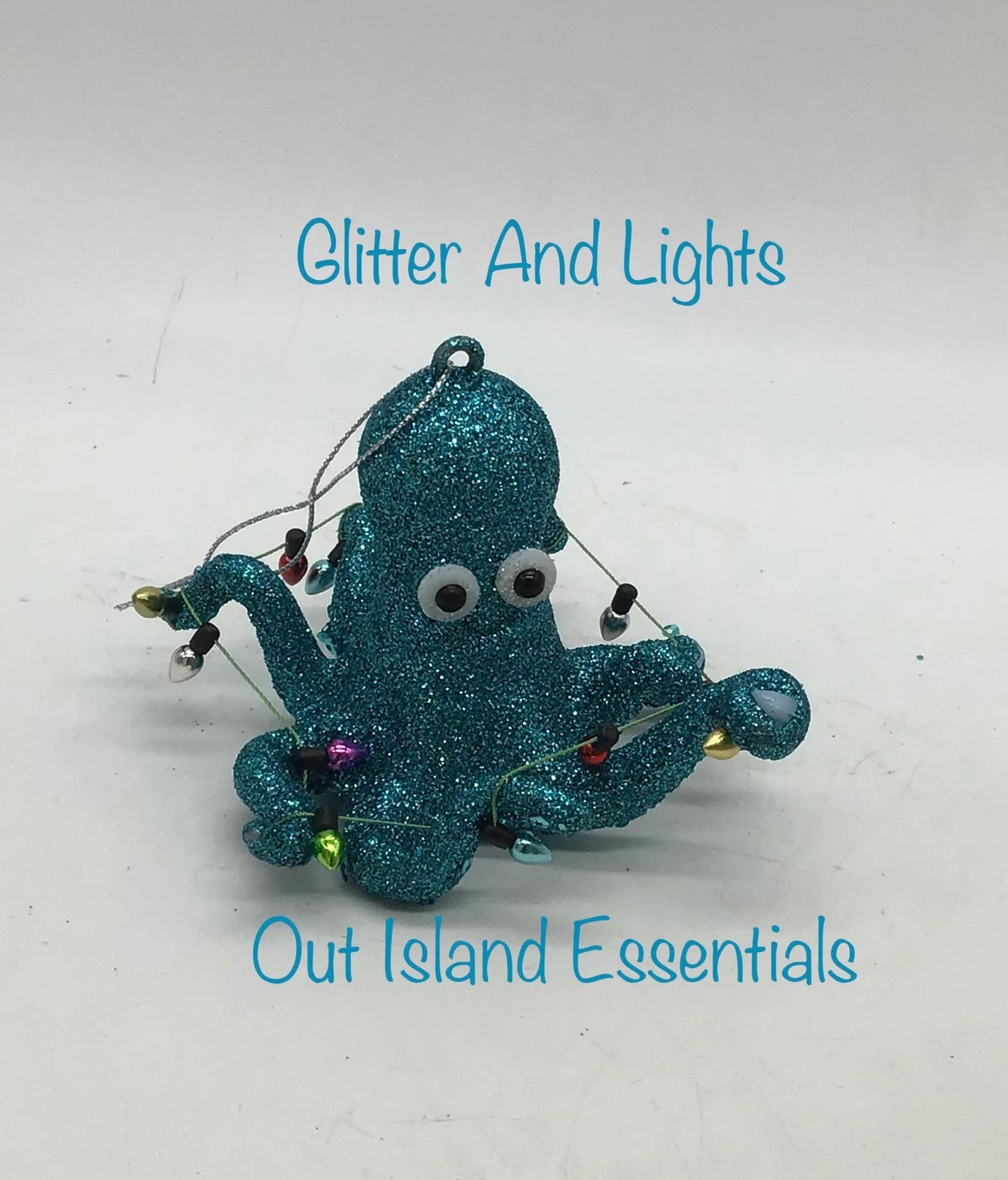 Octopus Ornament I Blue Or Pink Glitter Coastal Octopus Cute Octopus Ornaments