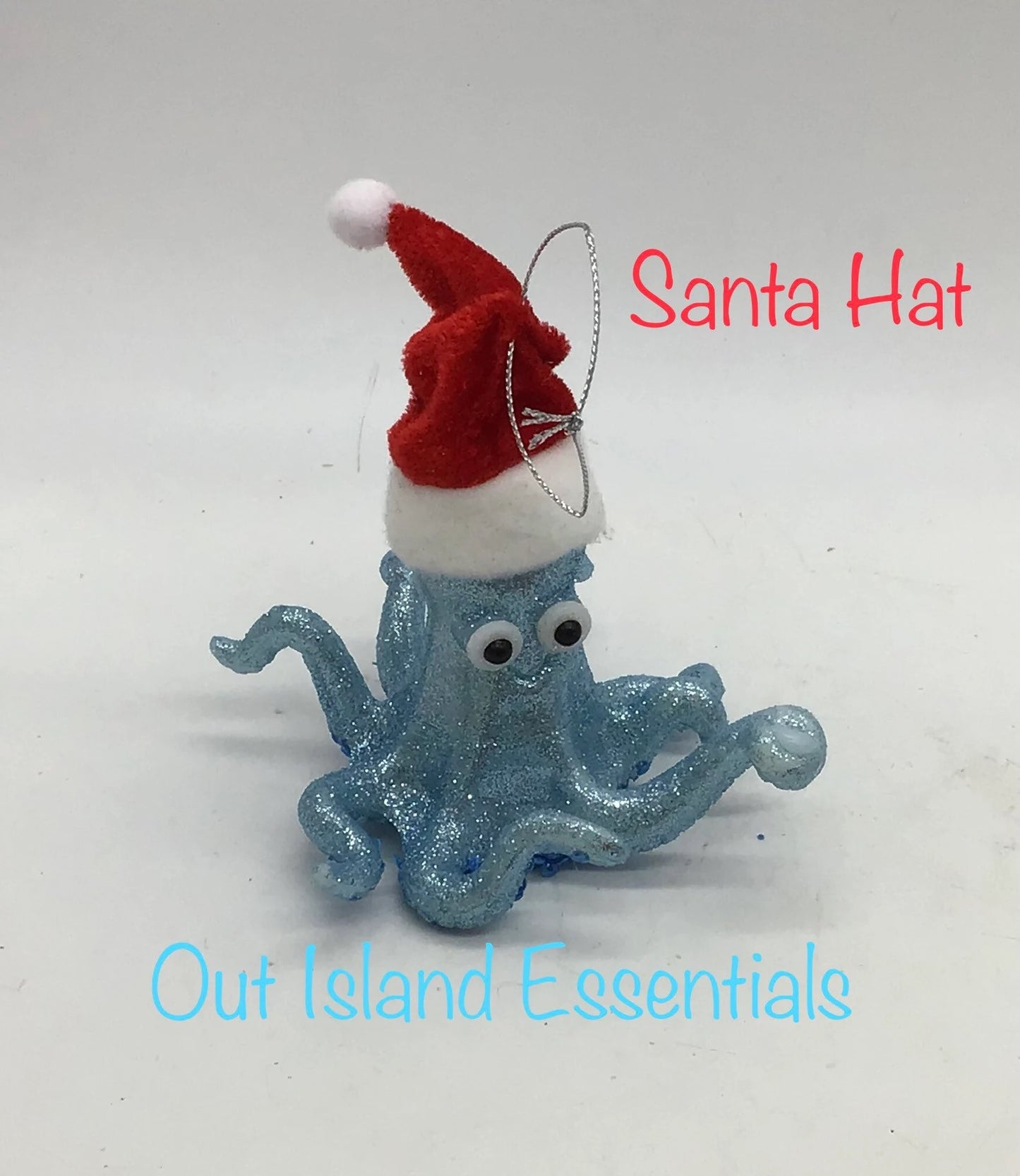 Octopus Ornament I Blue Or Pink Glitter Coastal Octopus Cute Octopus Ornaments