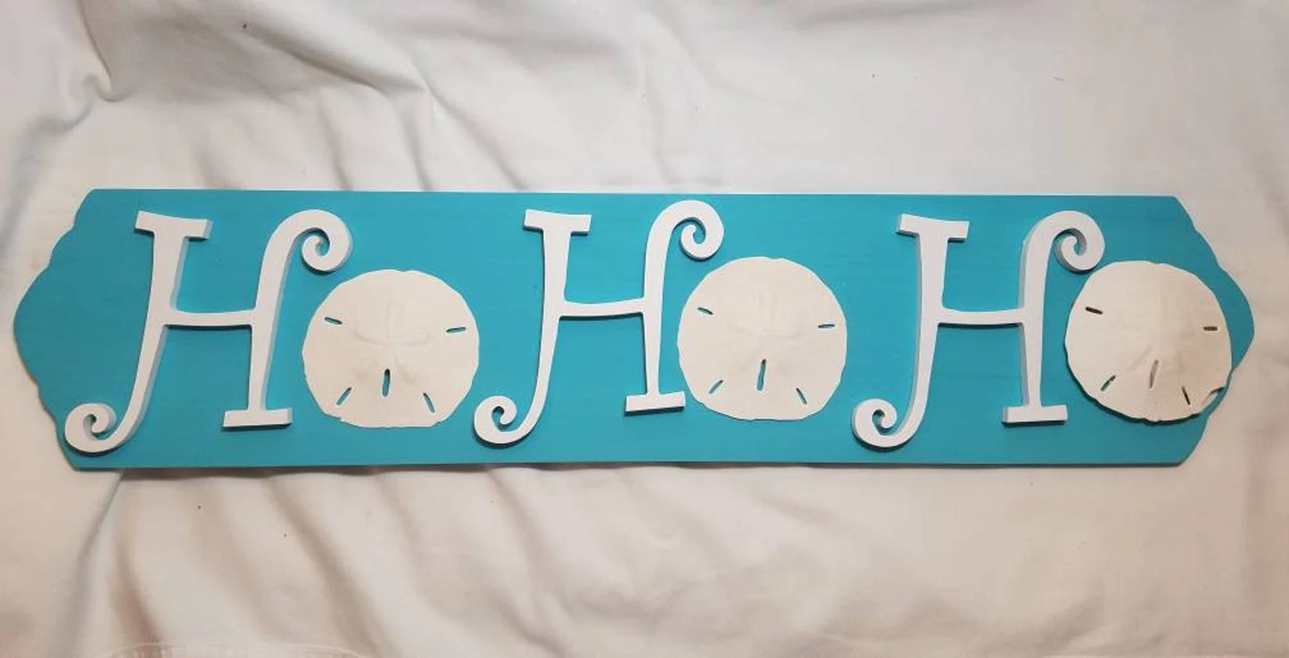Ho Ho Ho Coastal Christmas Sign Coastal Christmas Sign, Christmas Sand Dollars