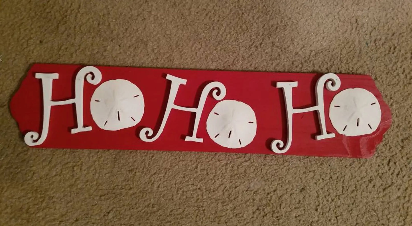 Ho Ho Ho Coastal Christmas Sign Coastal Christmas Sign, Christmas Sand Dollars