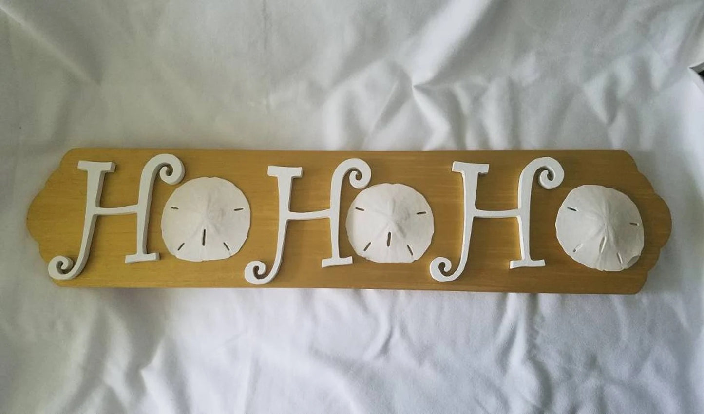 Ho Ho Ho Coastal Christmas Sign Coastal Christmas Sign, Christmas Sand Dollars