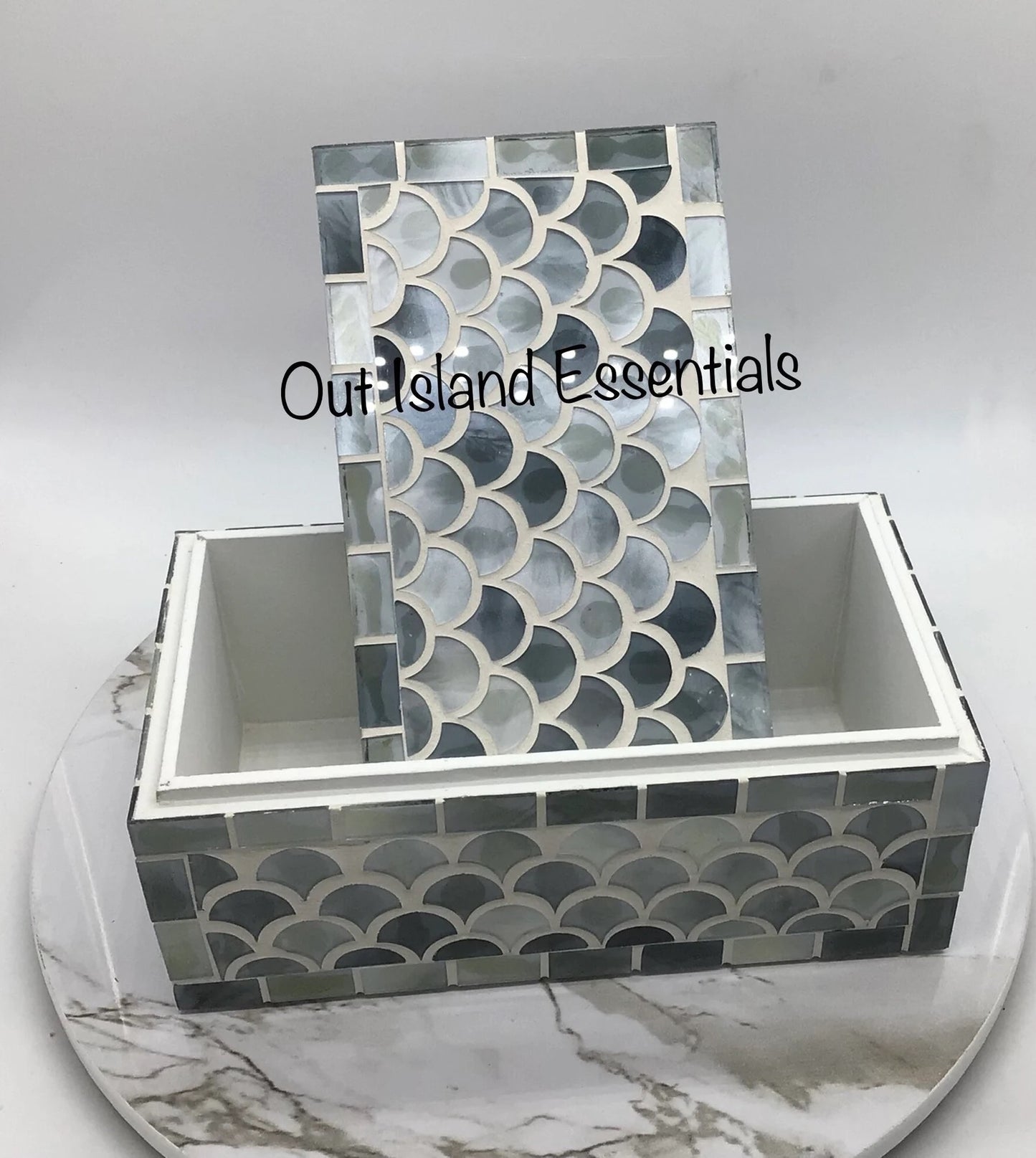 Glass Display Jewelry Box, Prayer Or Blessing Box Oyster Shell Box
