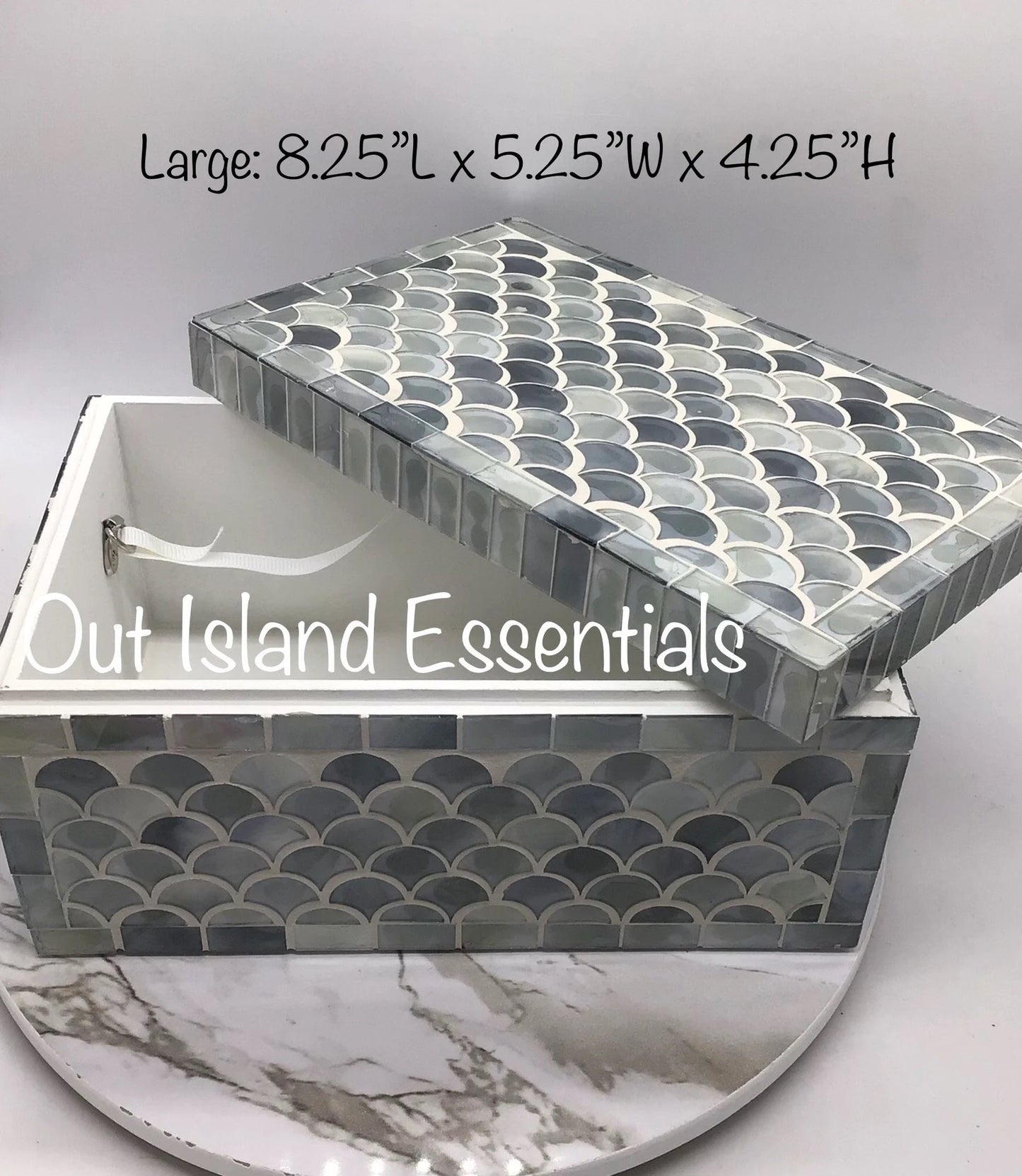 Glass Display Jewelry Box, Prayer Or Blessing Box Oyster Shell Box